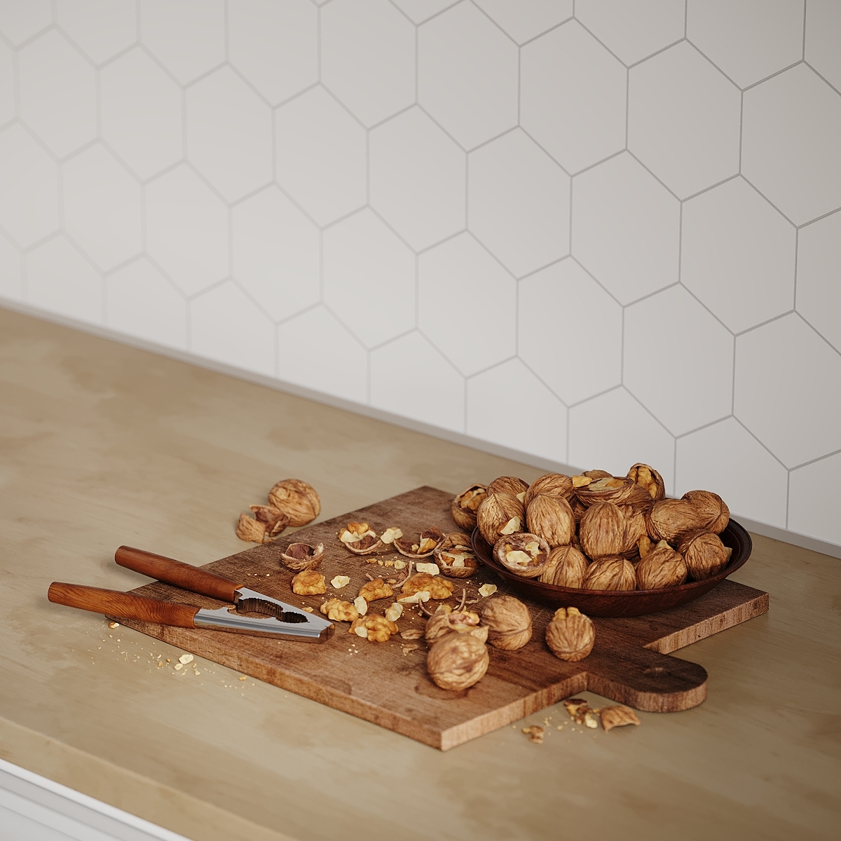 Kitchen Board Fibo 2094-KM71 S White Hexagon