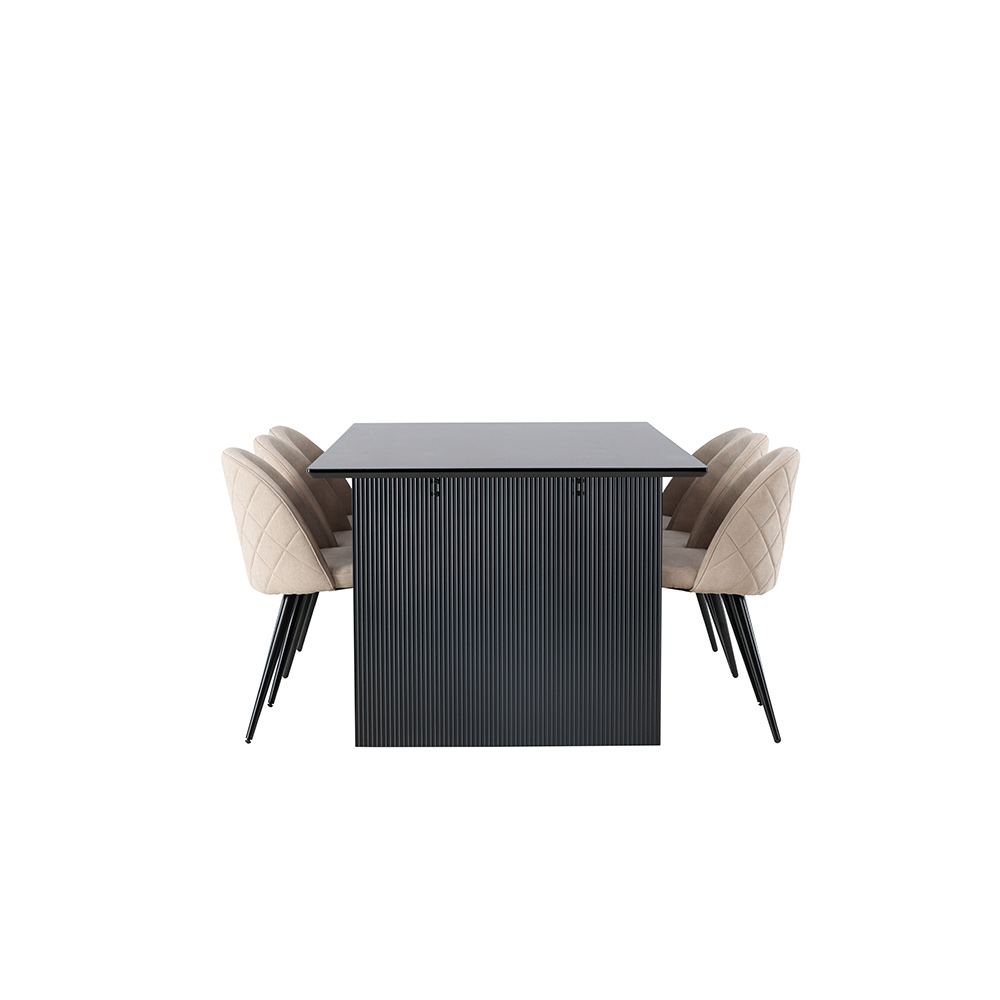 Spisegruppe Venture Home Vail med 6 Velvet Stoler