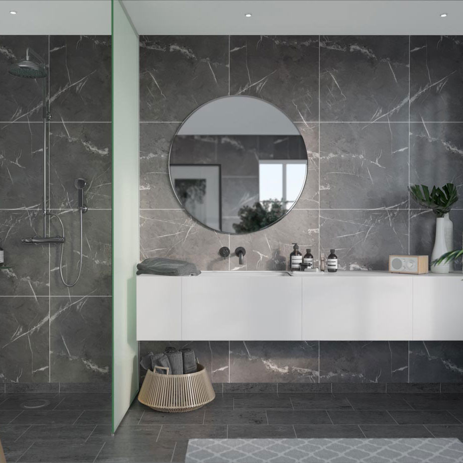 Baderomspanel Fibo Black Marble 2272-M6060S