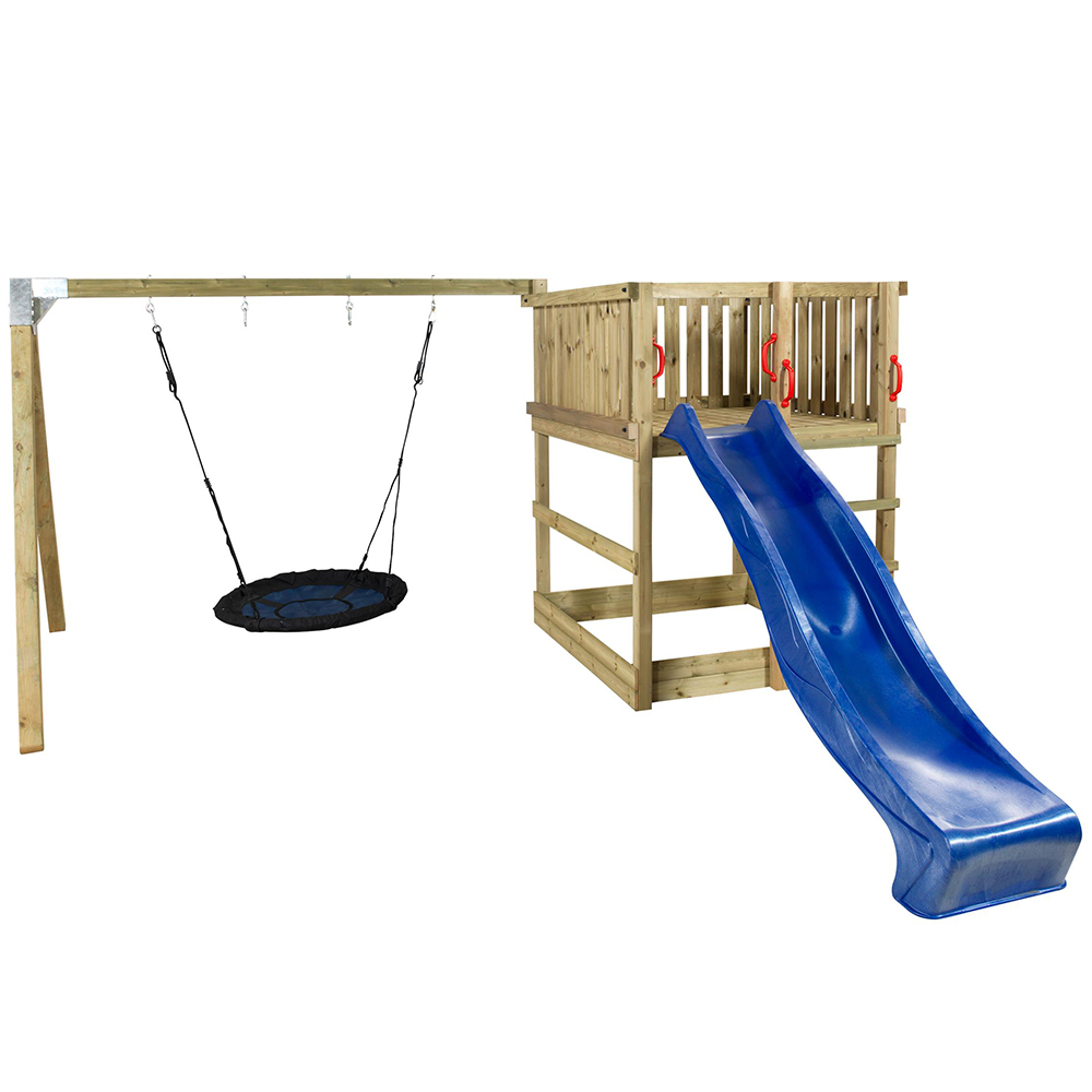 Leketårn PLUS Play med Huskestativ og mega huske