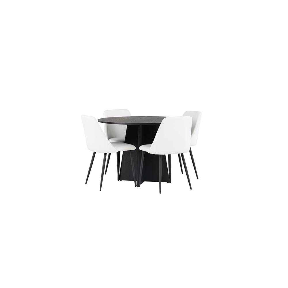 Spisegruppe Venture Home Bootcut Ø110 cm med 4 stk Night Stoler