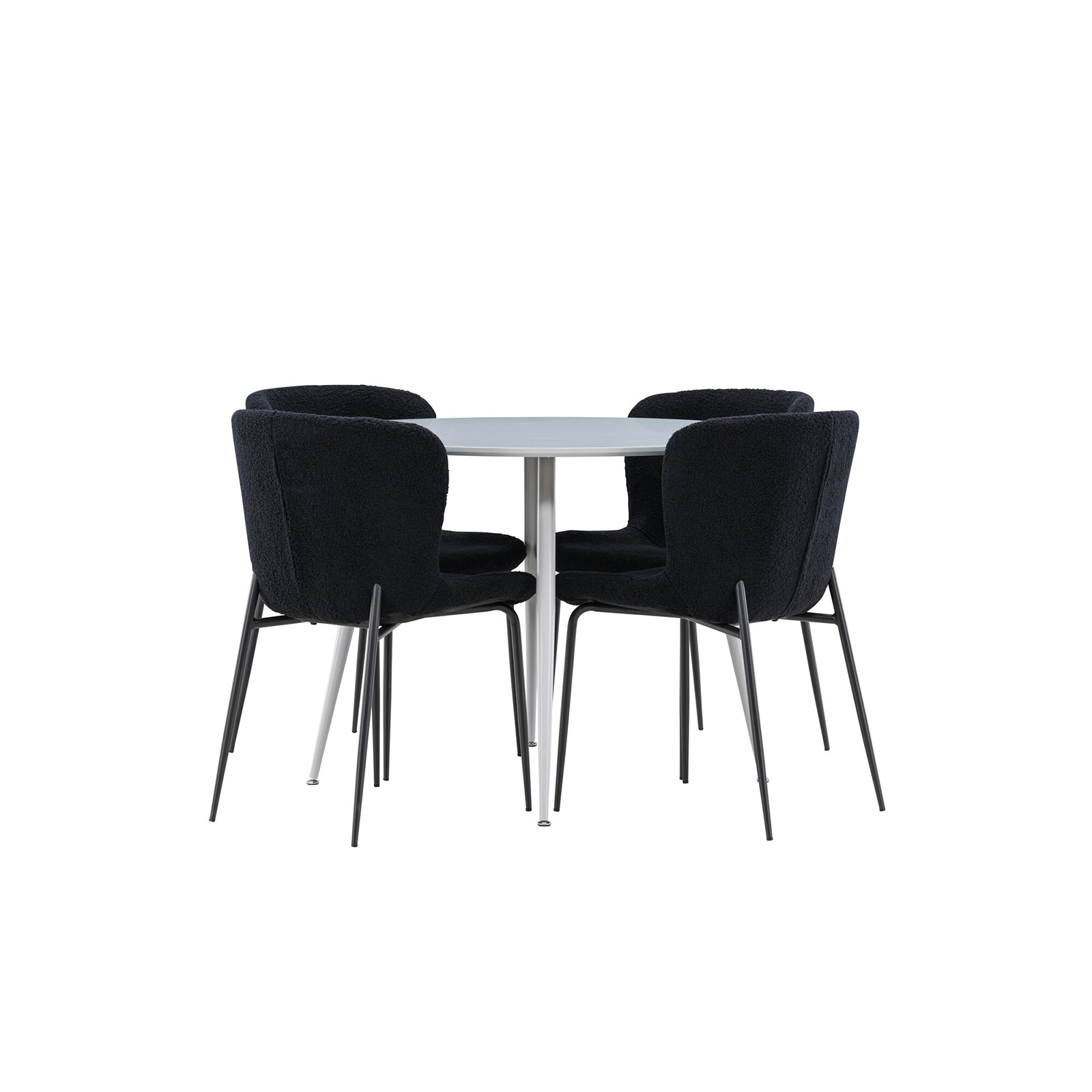 Spisegruppe Venture Home Plaza Ø100 med 4 stk Modesto Stoler