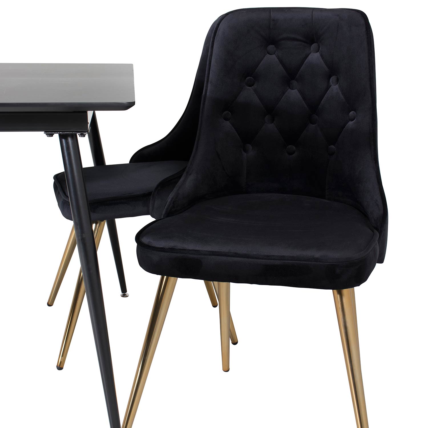 Spisegruppe Venture Home Silvia med Innleggsplate og 4 Vera Stoler Fløyel