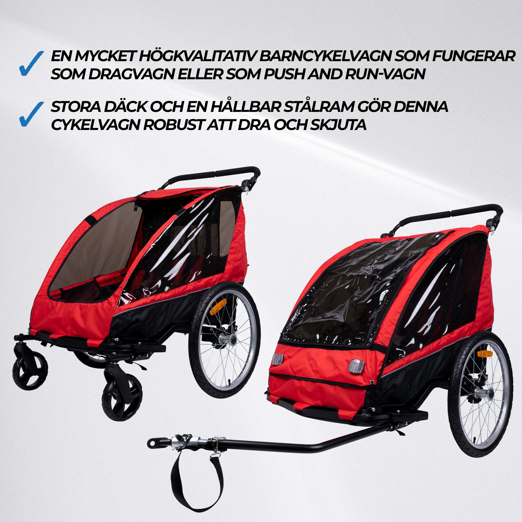 Sykkelvogn Trekker for 1-2 Barn Pro