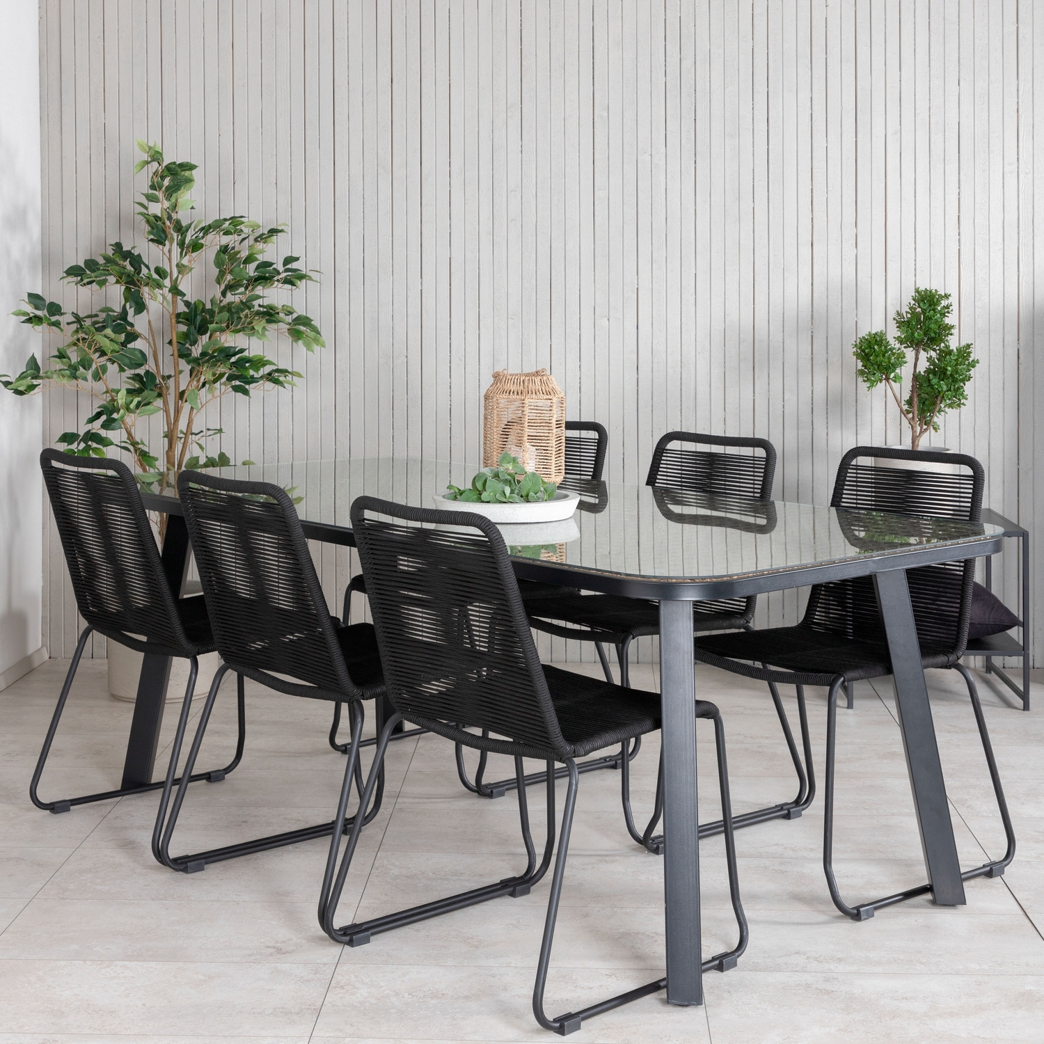 Spisegruppe Venture Home Peoria med 6 Leon Stablebare Spisestoler