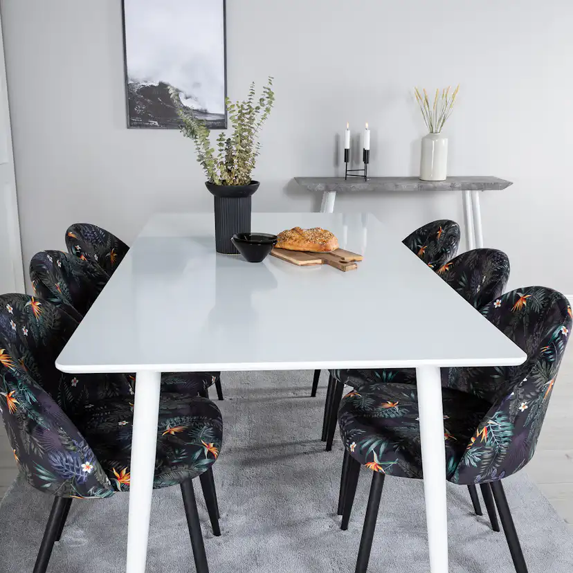 Spisegruppe Venture Home Pobbie med 6 Valentina Stoler Polyester