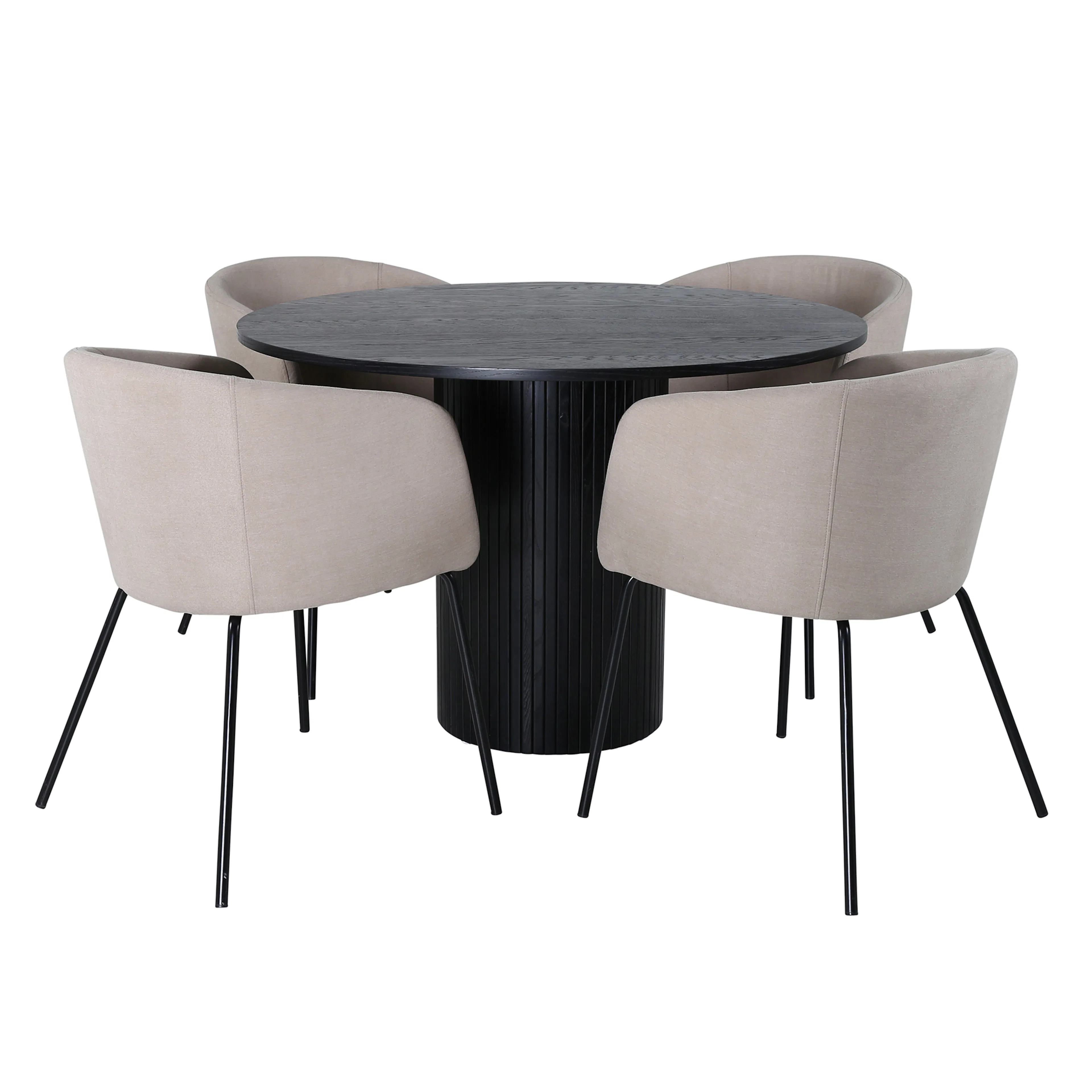 Spisegruppe Venture Home Bianca Rund med 4 Bergen Stoler