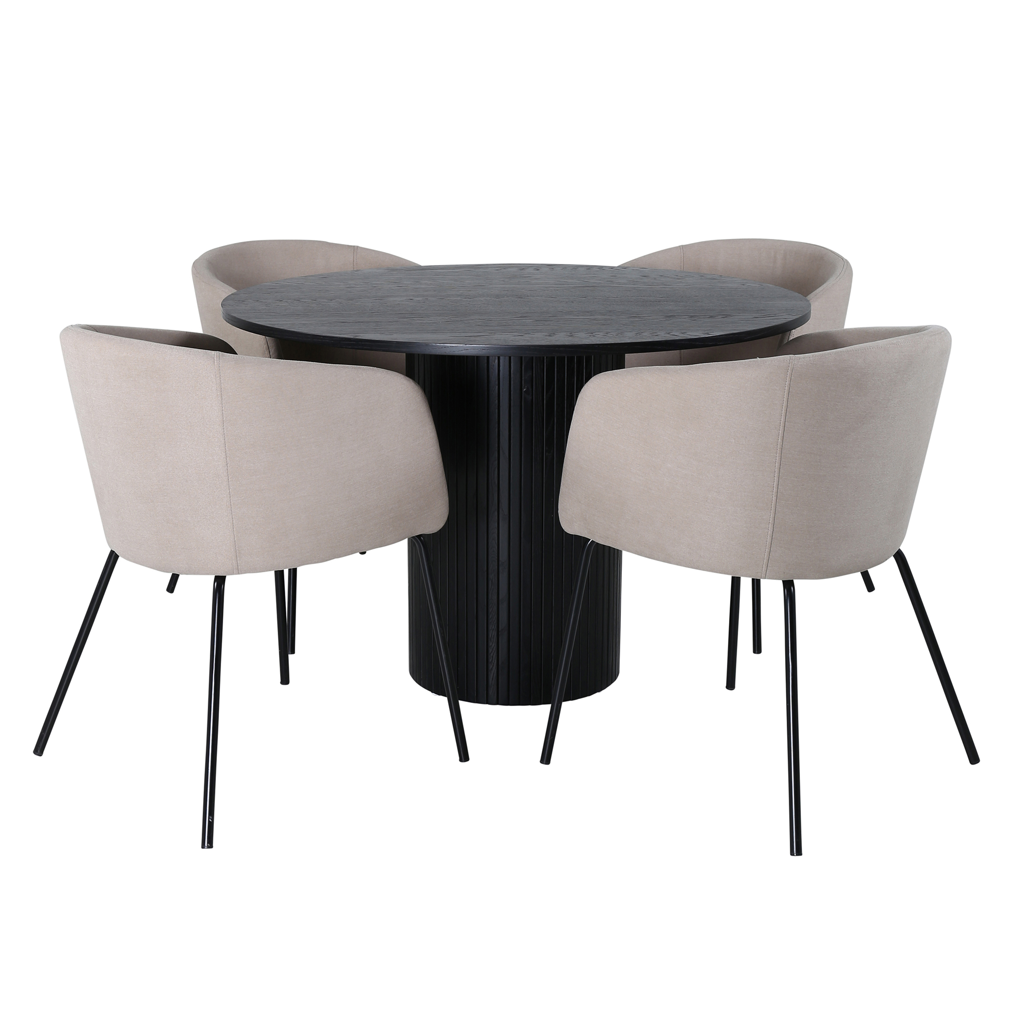 Spisegruppe Venture Home Bianca Rund med 4 Bergen Stoler
