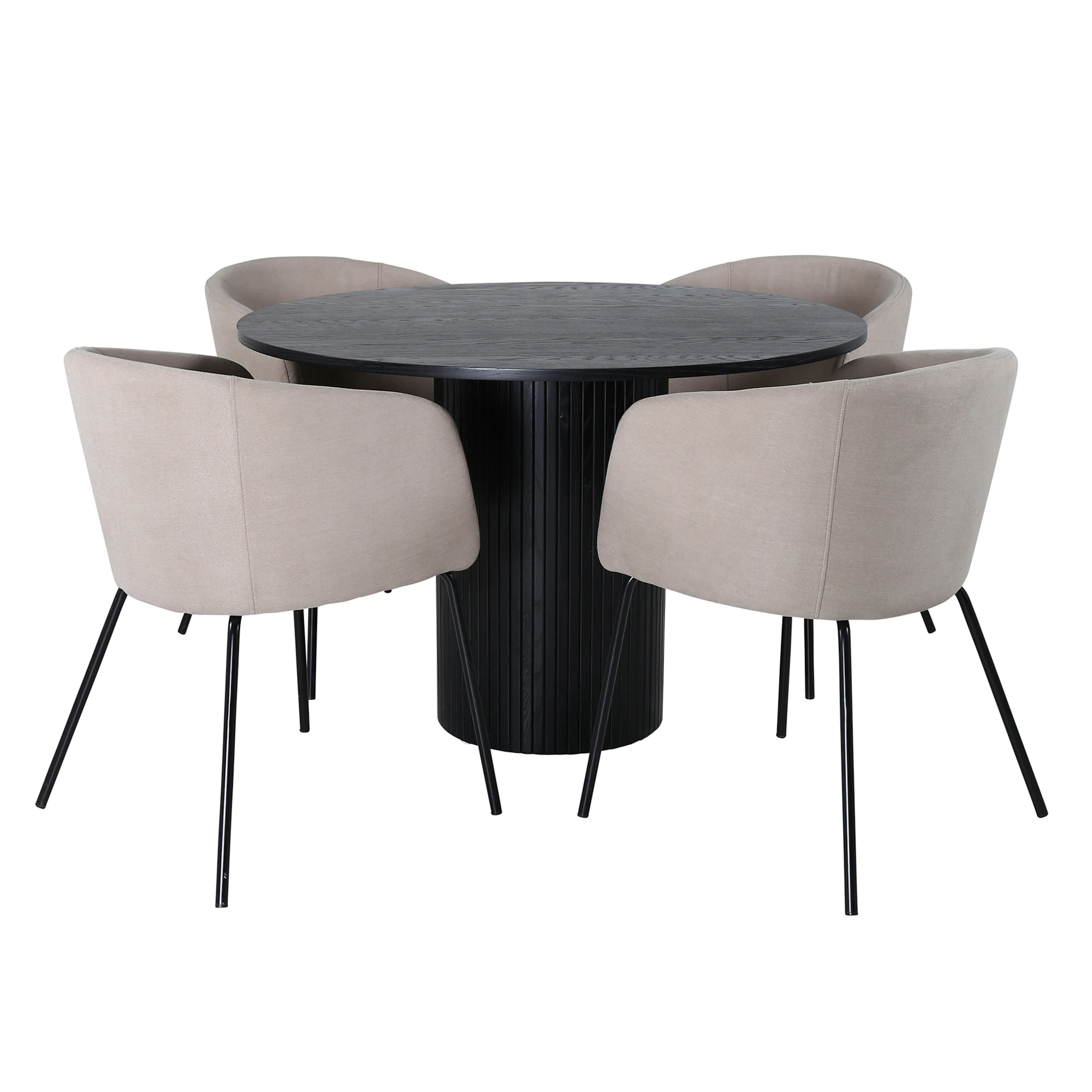 Spisegruppe Venture Home Bianca Rund med 4 Bergen Stoler