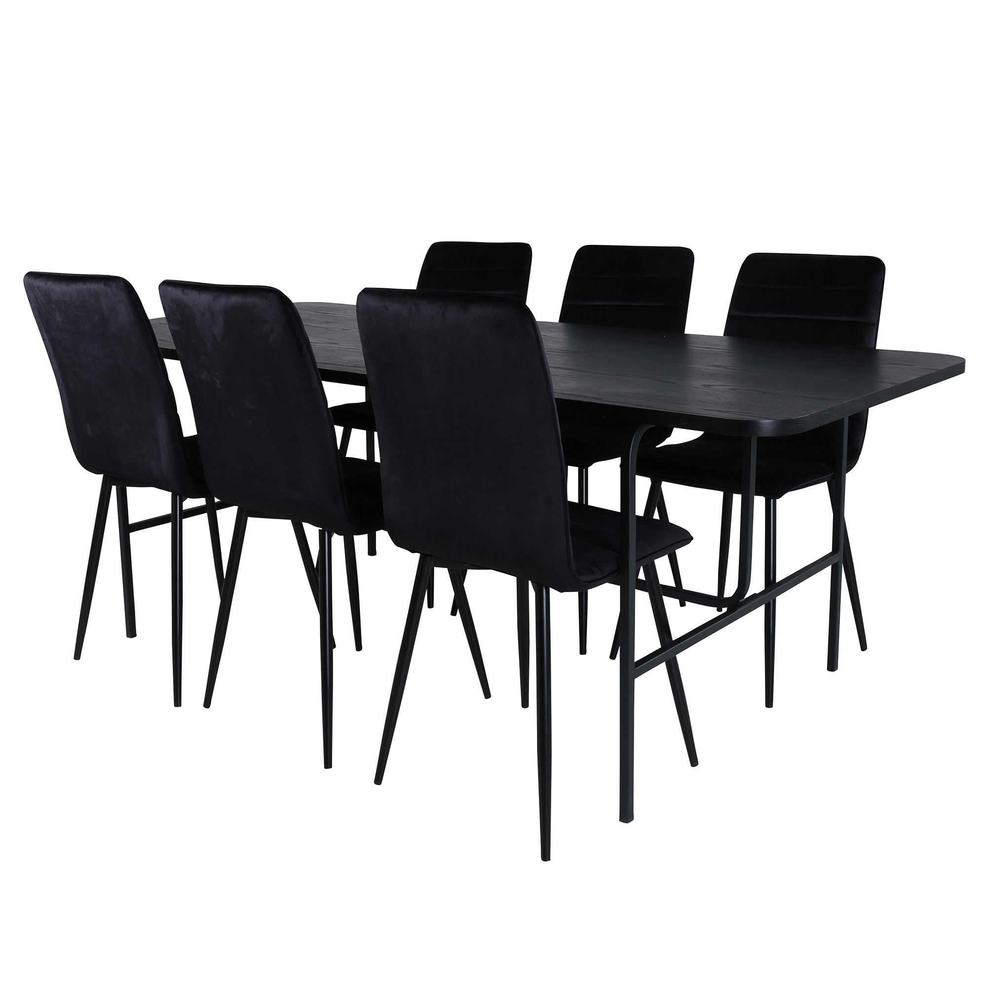 Spisegruppe Venture Home Chicago med 6 Walerina Stoler Fløyel