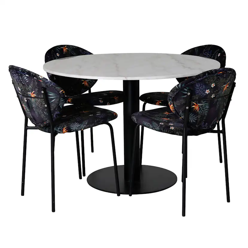 Spisegruppe Venture Home Estelle med 4 Valor Stoler Polyester