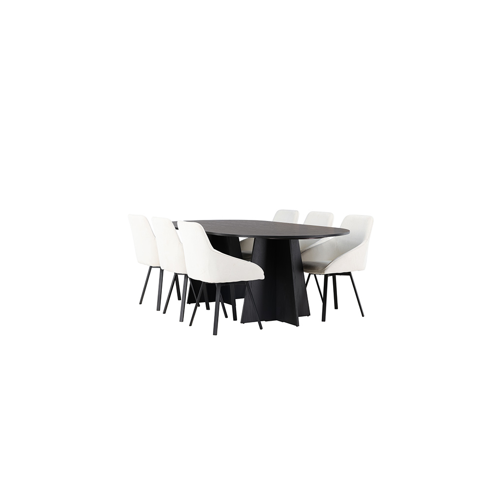 Spisegruppe Venture Home Bootcut med 6 stk Rosie Stoler