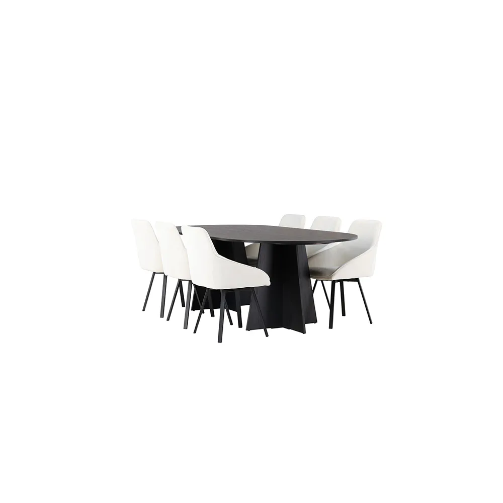 Spisegruppe Venture Home Bootcut med 6 stk Rosie Stoler