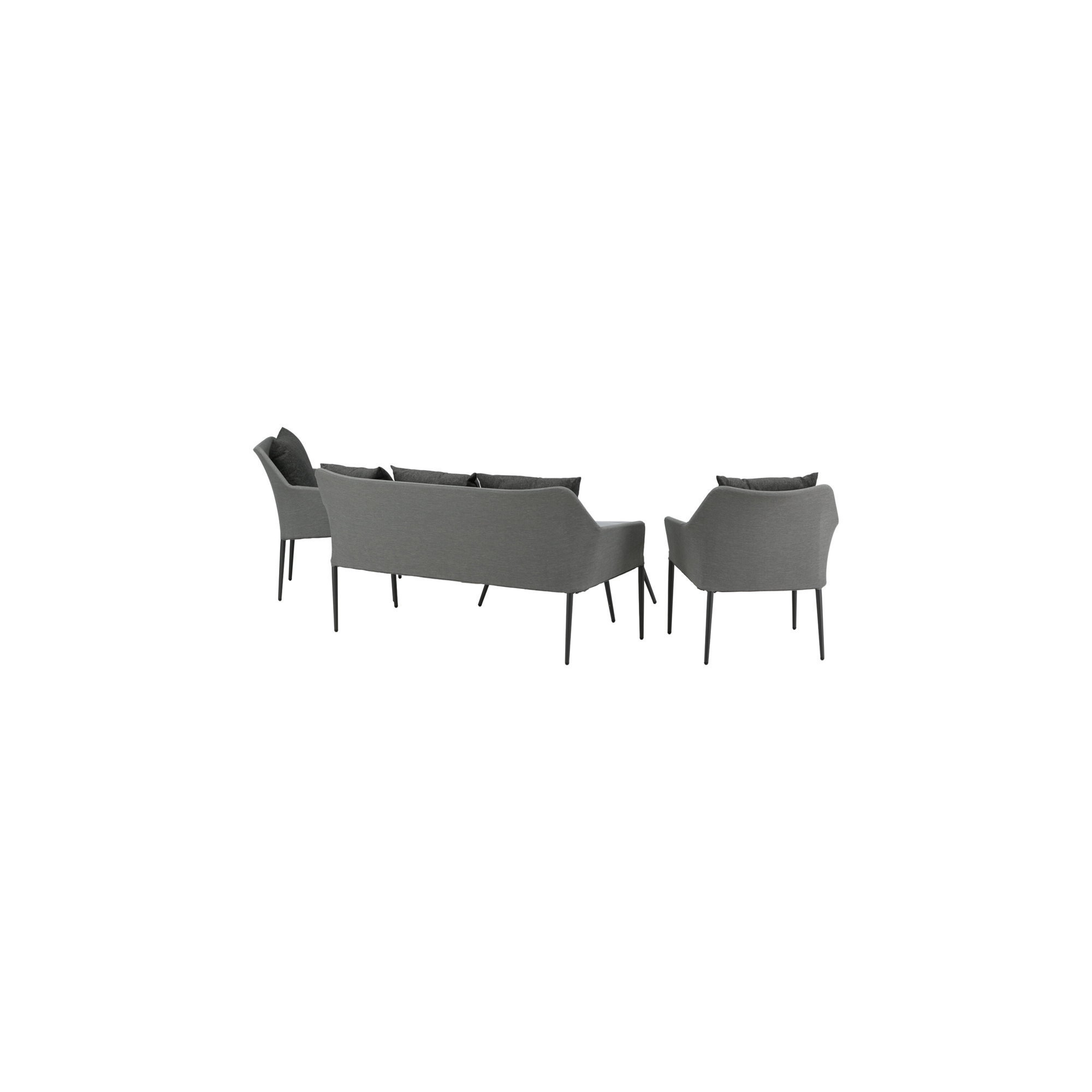 Spoga, Sofa Set, Black, Grey Sort