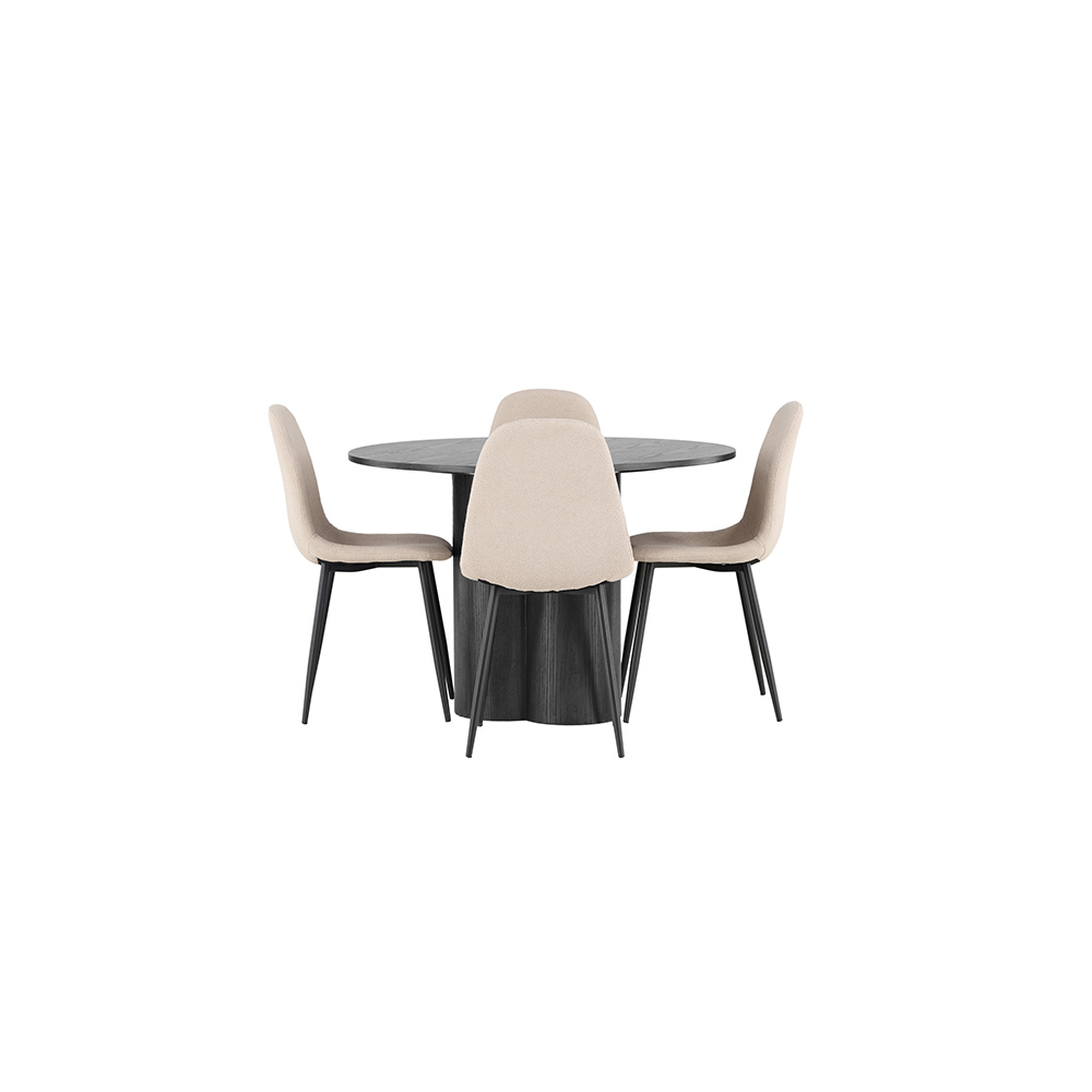 Spisegruppe Venture Home Olivia Ø110 cm med 4 stk Polar Stoler