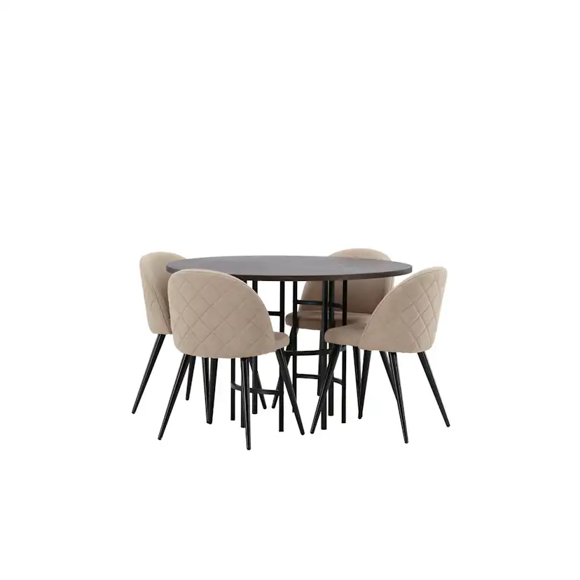 Spisegruppe Venture Home Copenhagen med 4 Velvet Stitches Stoler
