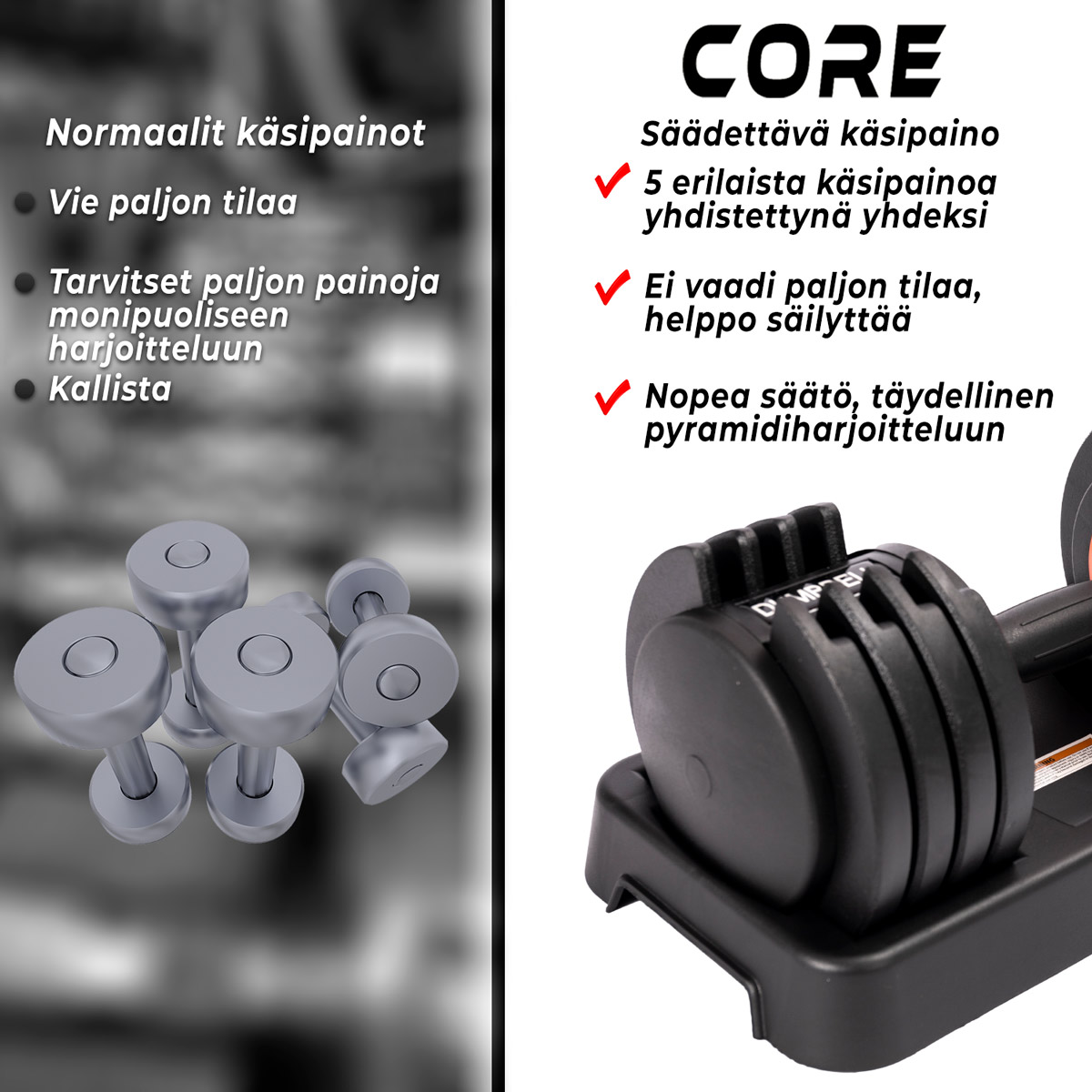 Manualer Core 50 kg Justerbare 2 stk