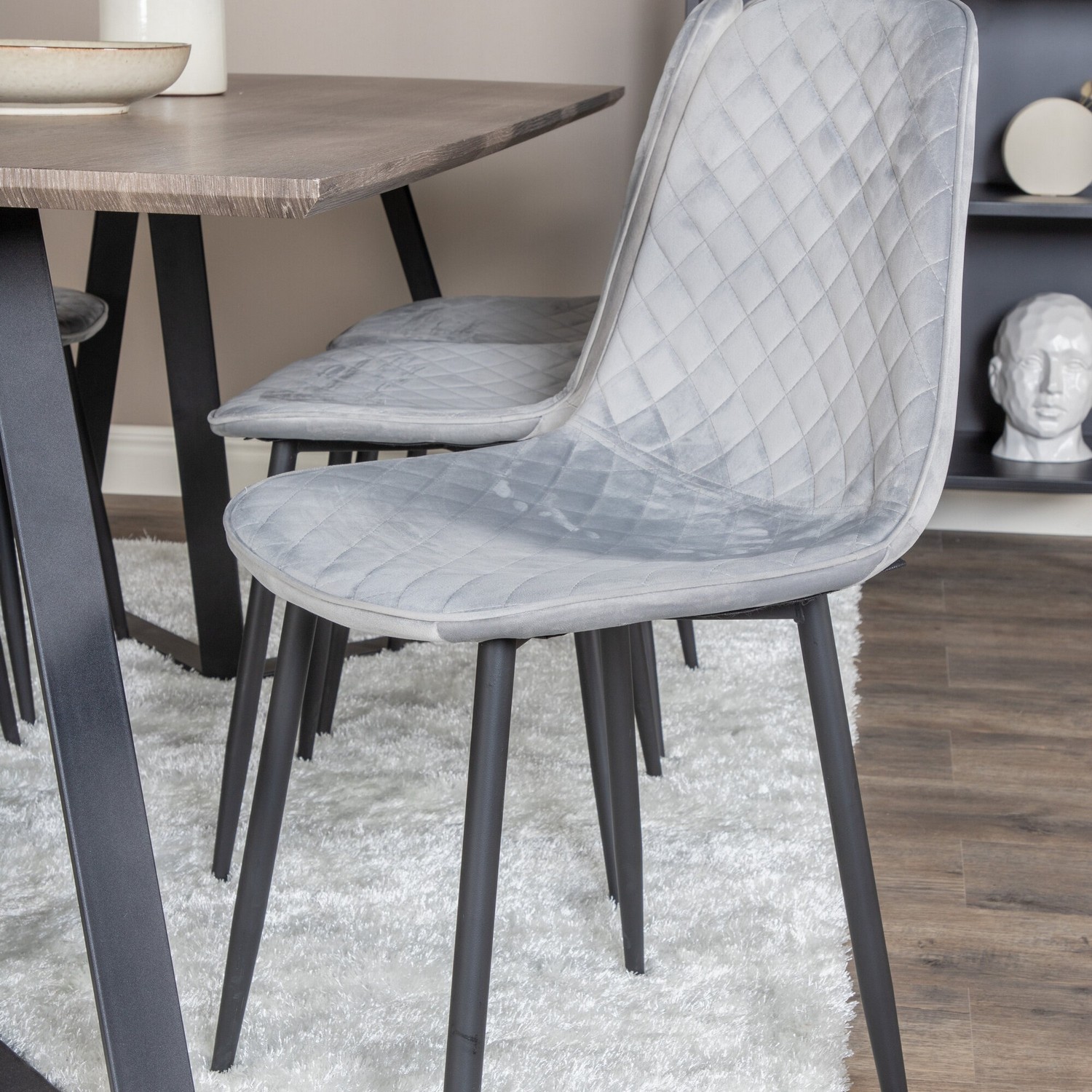 Spisegruppe Venture Home Madde med 6 Phoi Stoler Fløyel