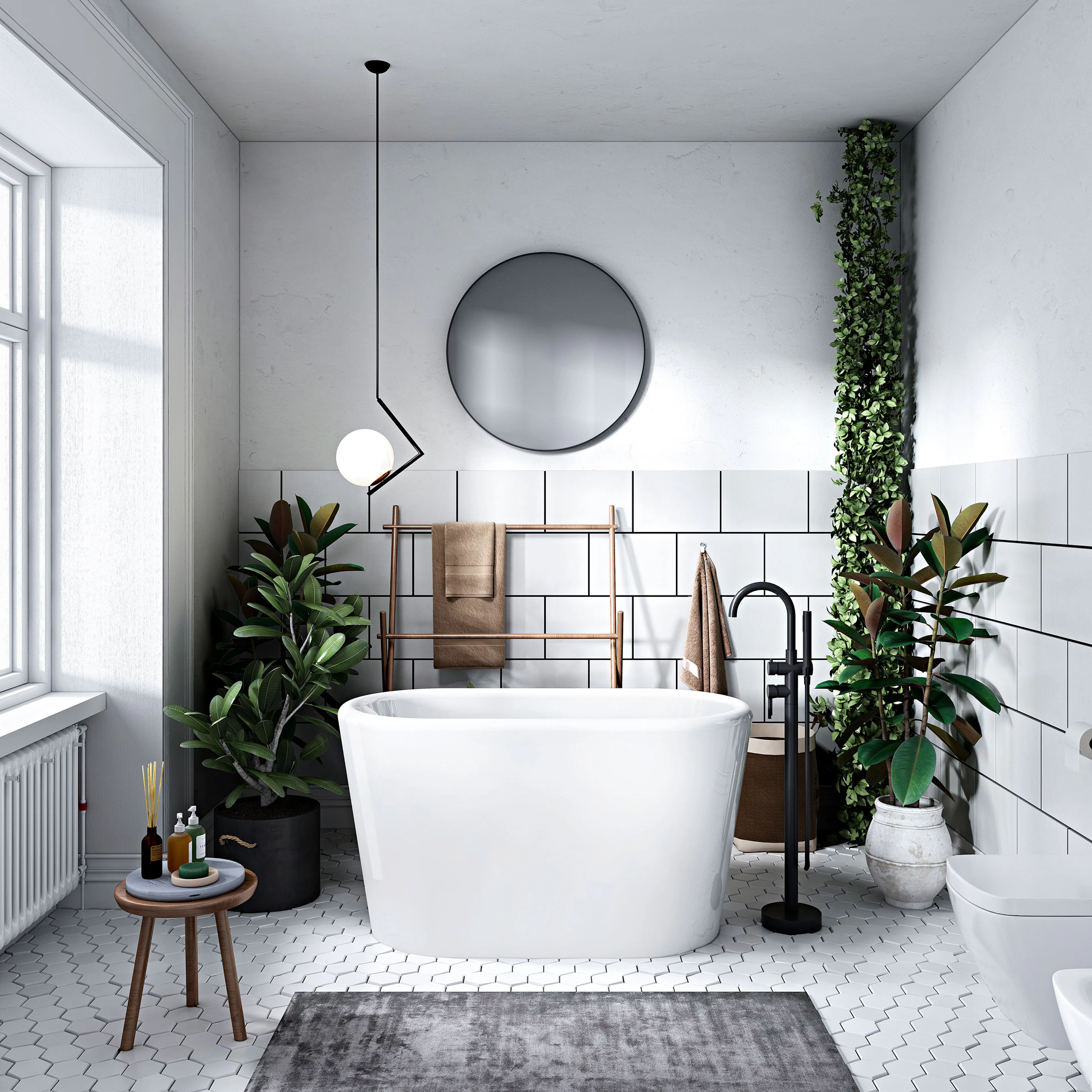 Sittebadekar Bathlife Ideal Frittstående Hvit