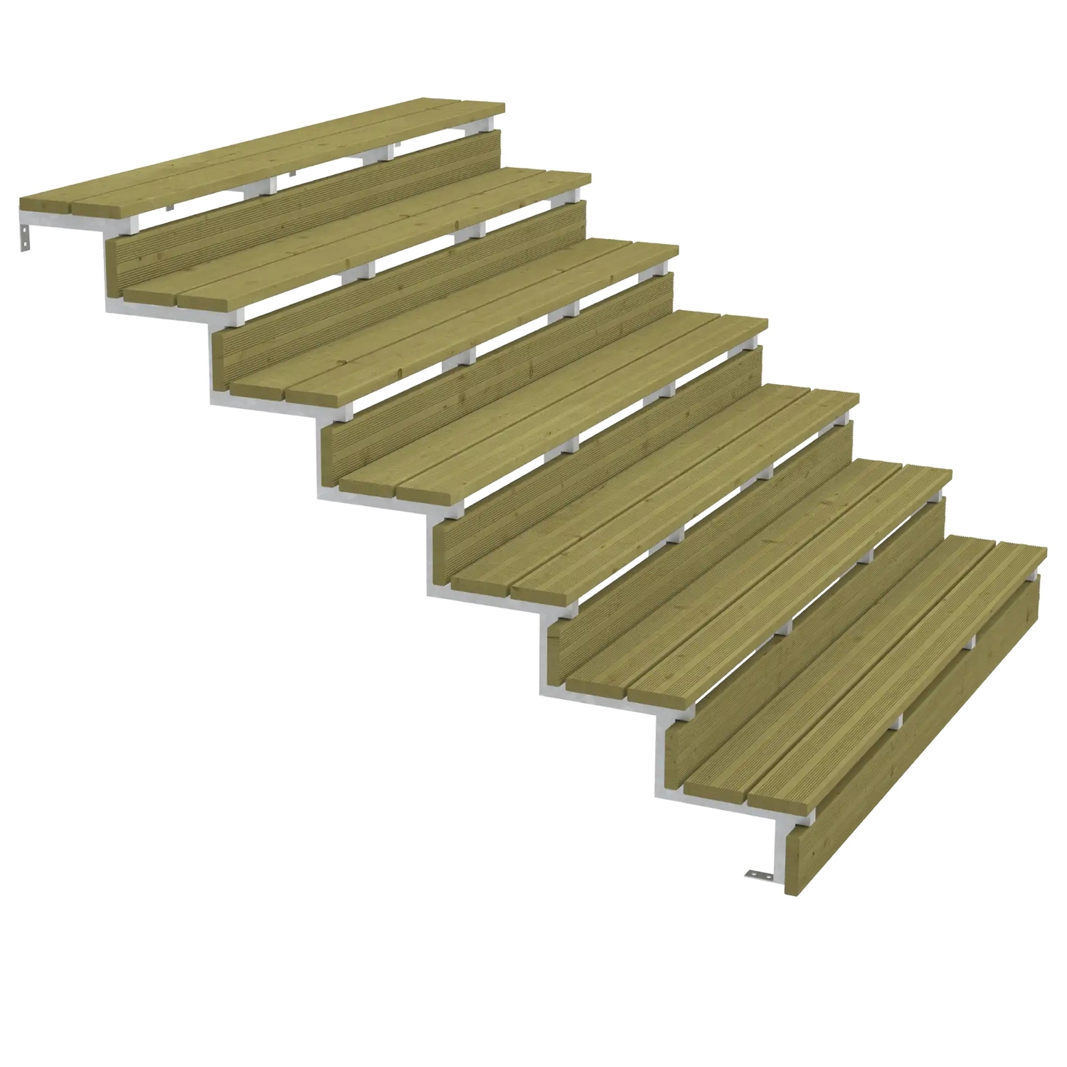 Terrassetrapp PLUS Stål/Tre Trinndybde 25 cm B180