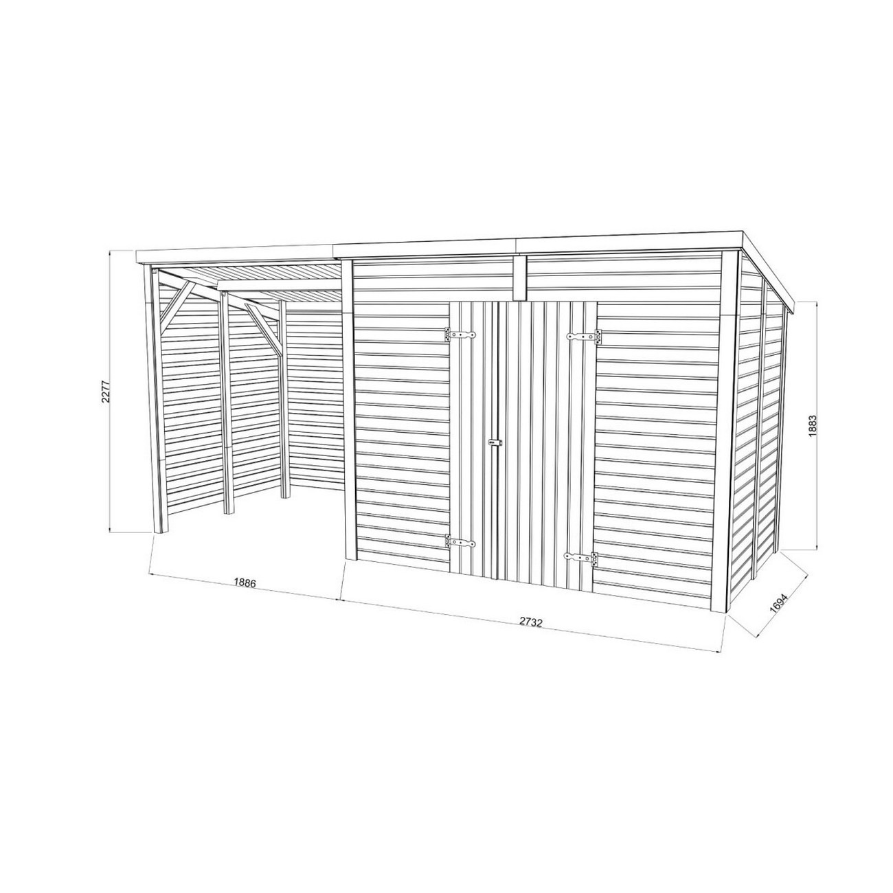 Redskapsbod Palmako Leif 4,5 + 2,9 m2