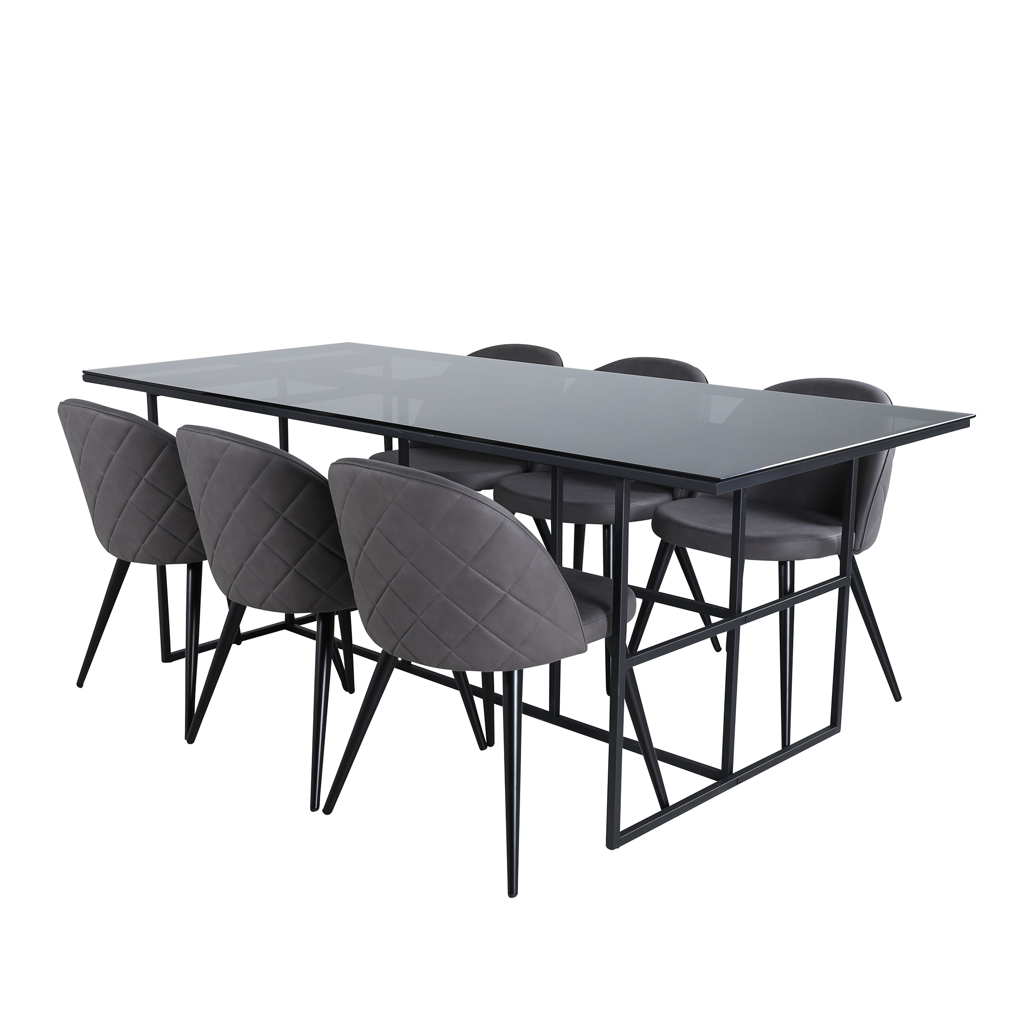Spisegruppe Venture Home Lund med 6 Valentina Stitcthes Stoler