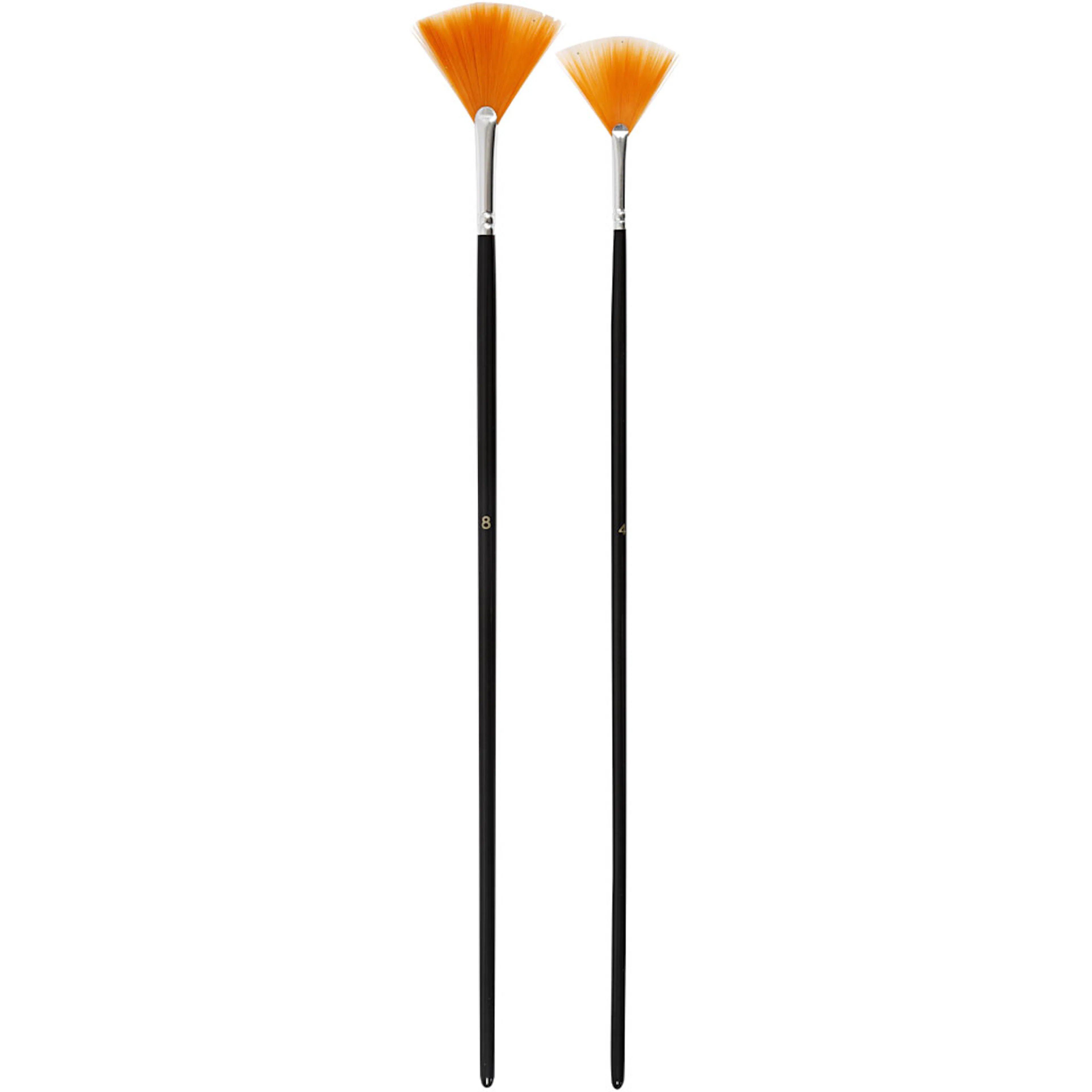 Pensler Creativ Company Gold Line Vifte Nr 4+8 Lange Skaft 2 Stk/1 Pk