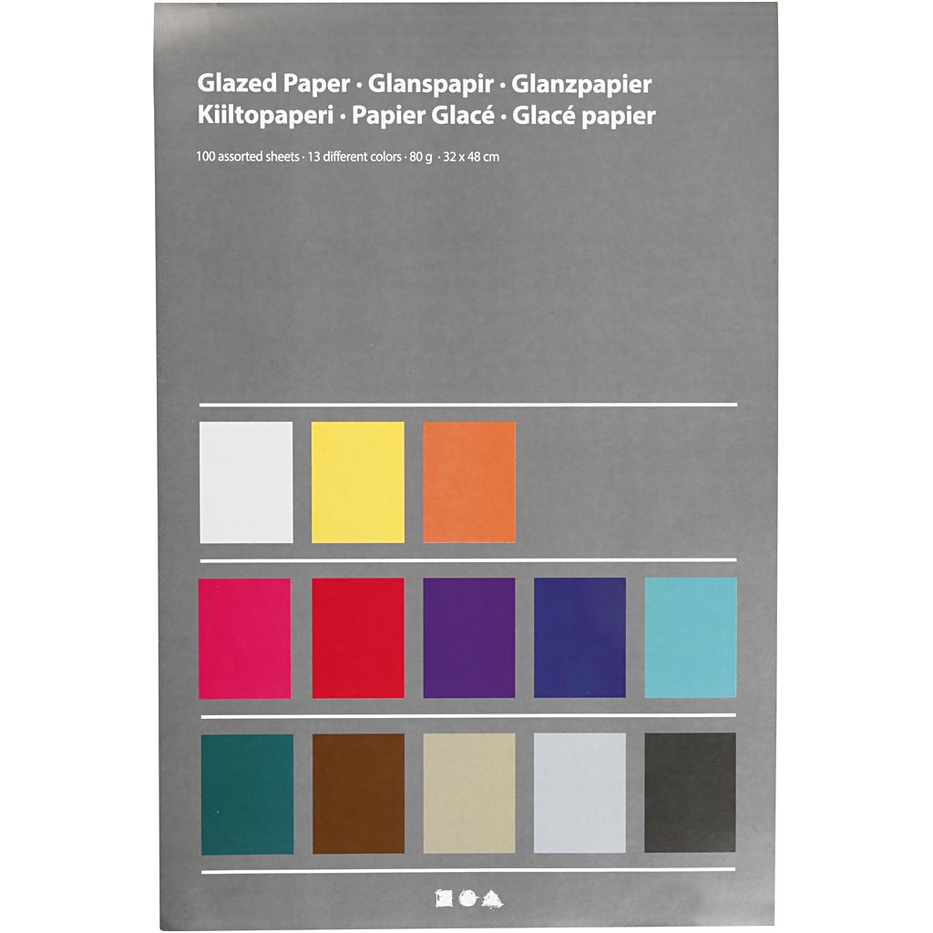 Glanspapir Creativ Company Ass Farger 32x48 cm 80 g 100 Ark/1 Pk