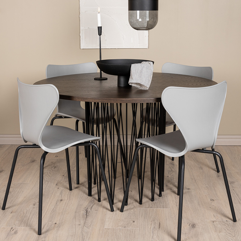 Spisegruppe furniture/fashion Stone med 4 Estes Stoler