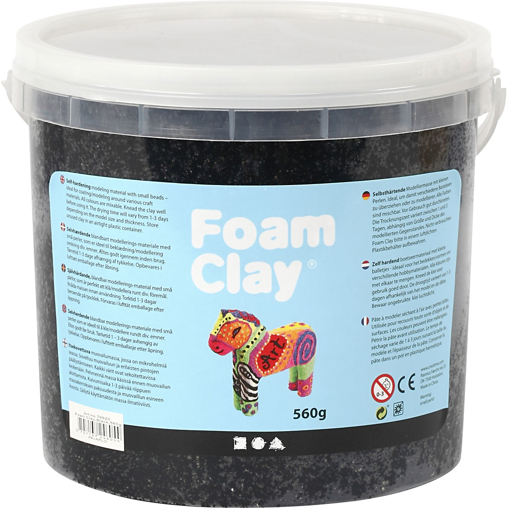 Foam Clay® , svart, 560 g/ 1 hink Svart