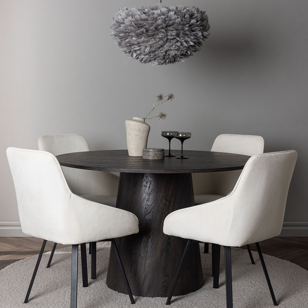 Spisegruppe Venture Home Lanzo Ø120 cm med 4 stk Rosie Stoler