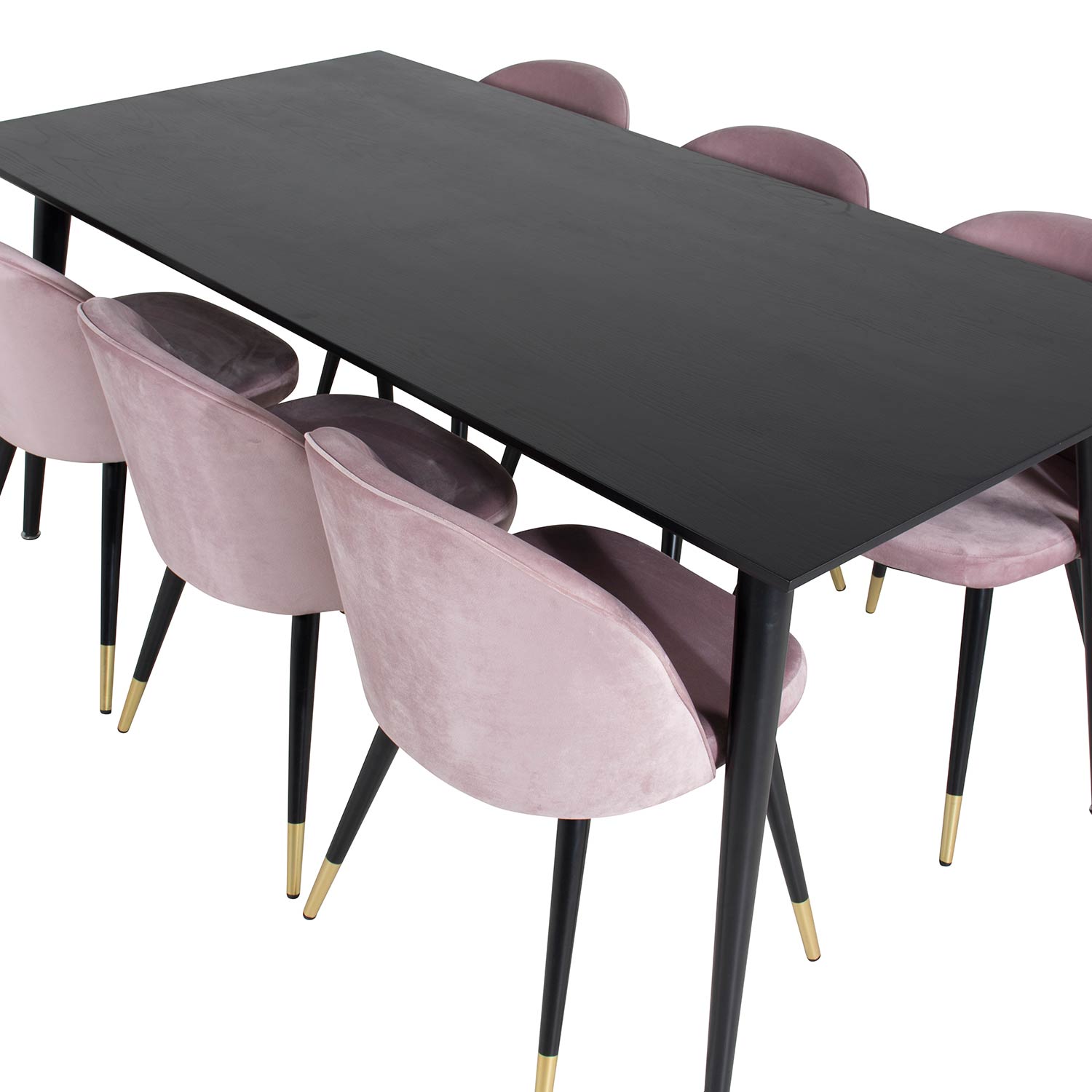 Spisegruppe Venture Home Dipp med 6 Velvet Stoler