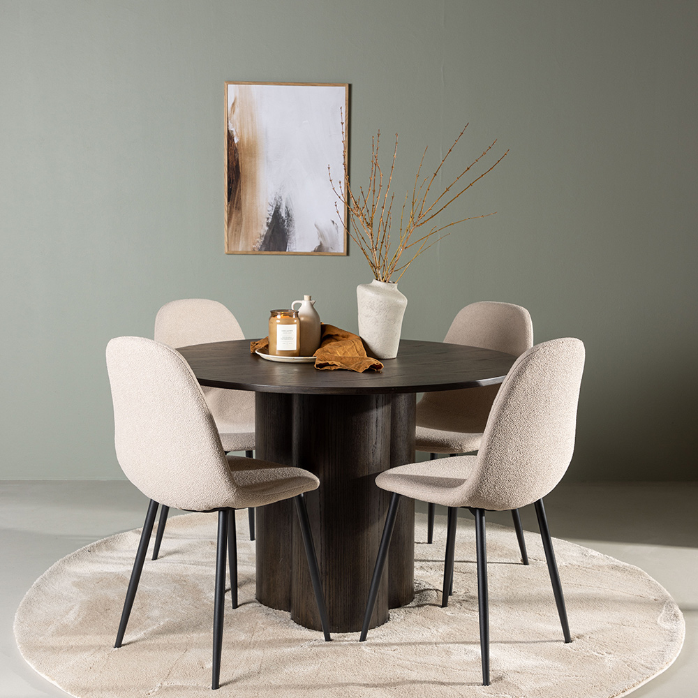 Spisegruppe Venture Home Olivia Ø110 cm med 4 stk Polar Stoler