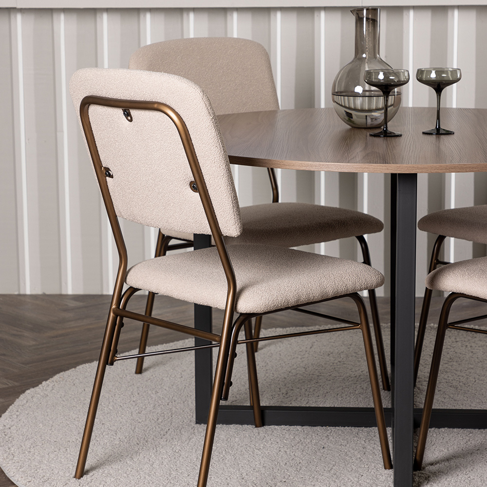 Spisegruppe Venture Home Durango Ø120 cm med 4 stk Seda Stoler