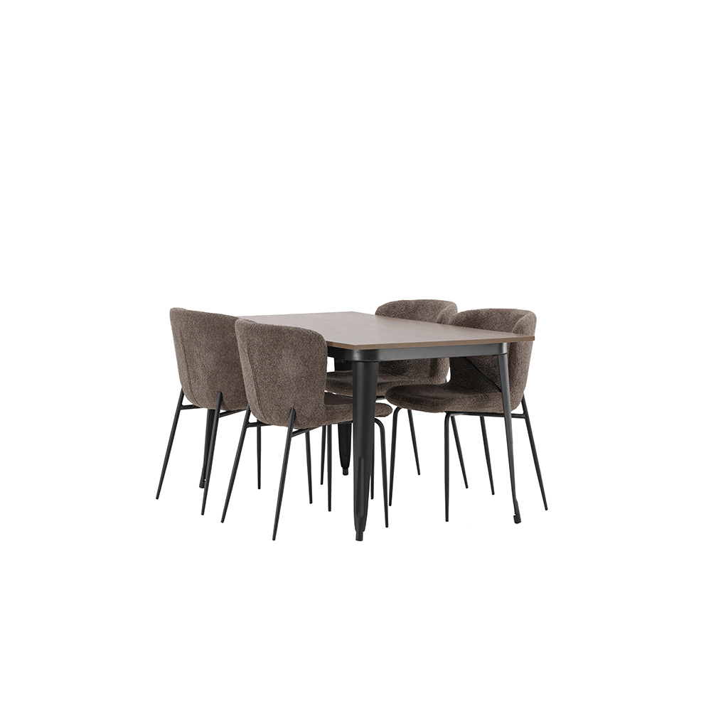 Spisegruppe Venture Home Tempe med 4 Modesto Stoler