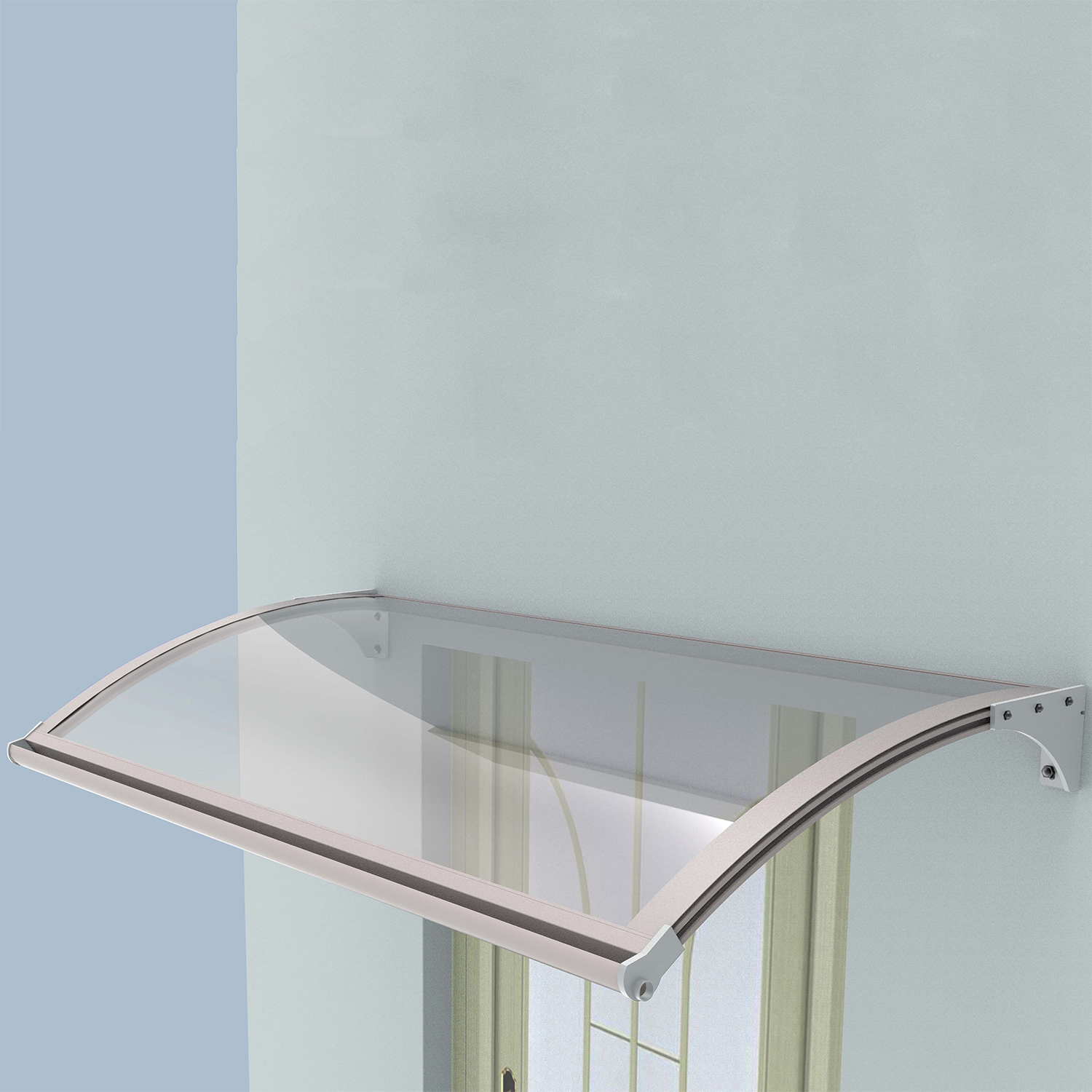 Entrétak LED silver/klarglas 1500x1000mm Sølv/Klart glass
