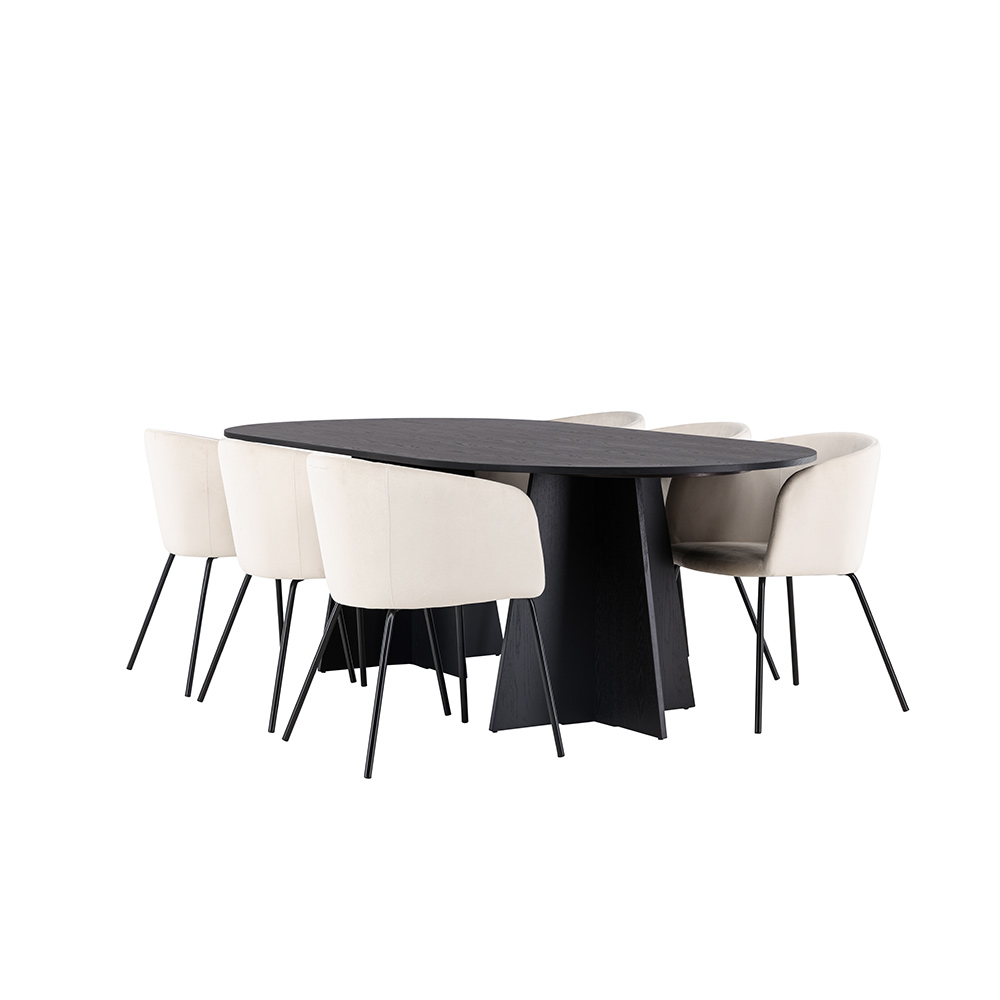 Spisegruppe Venture Home Bootcut Oval med 6 Berit Stoler