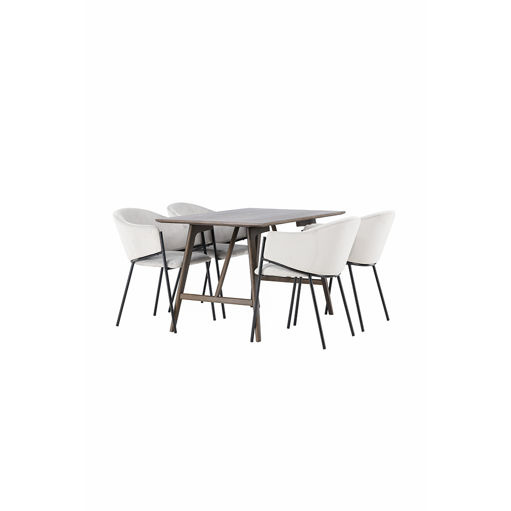 Spisegruppe Venture Home Kaseidon med 4 stk Evelina Stoler