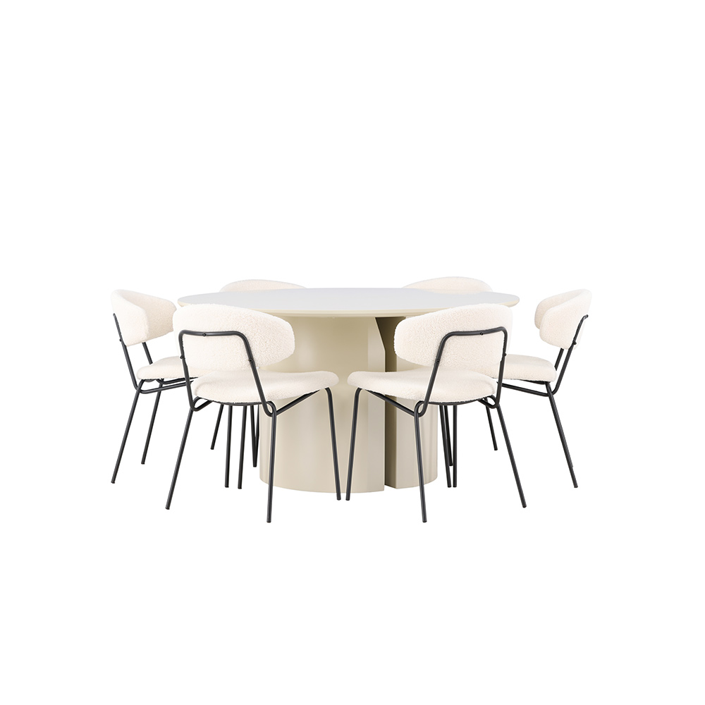 Spisegruppe Venture Home Sandvik med 6 Chico Stoler