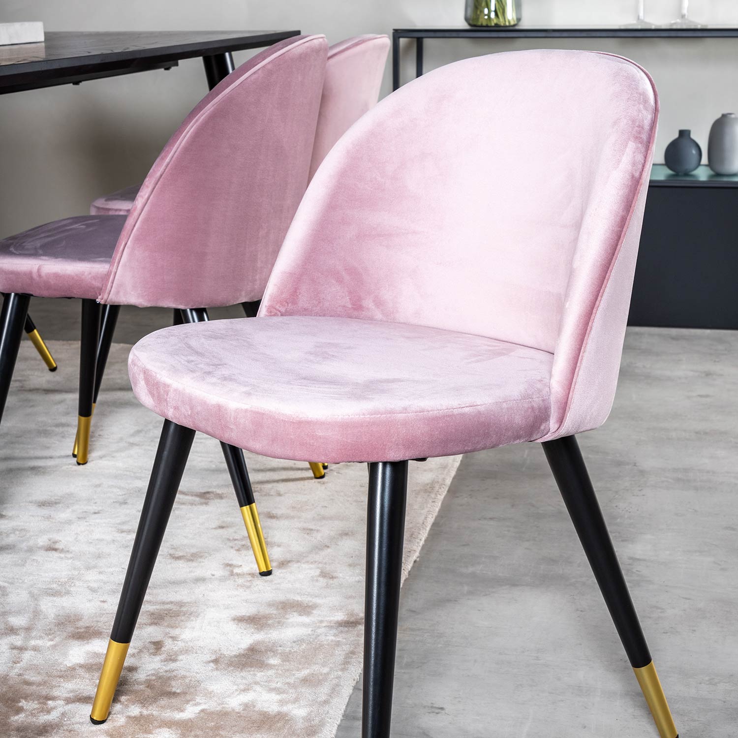 Spisegruppe Venture Home Dipp med 6 Velvet Stoler