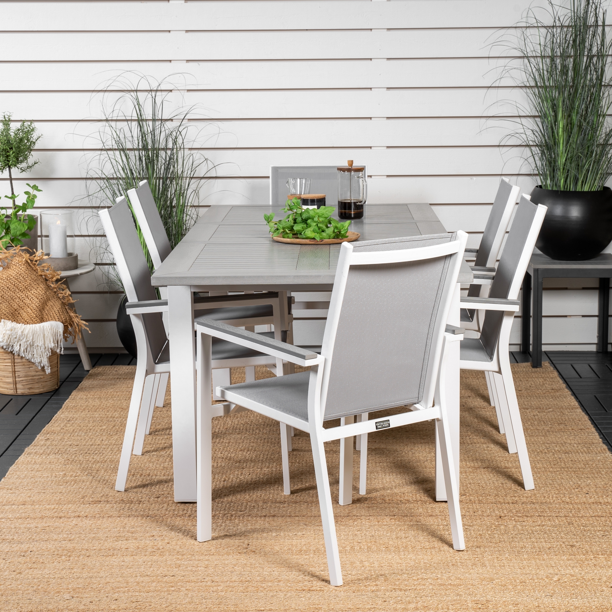 Spisegruppe Venture Home Aleyna 152/210 med 6 Pincy Stoler