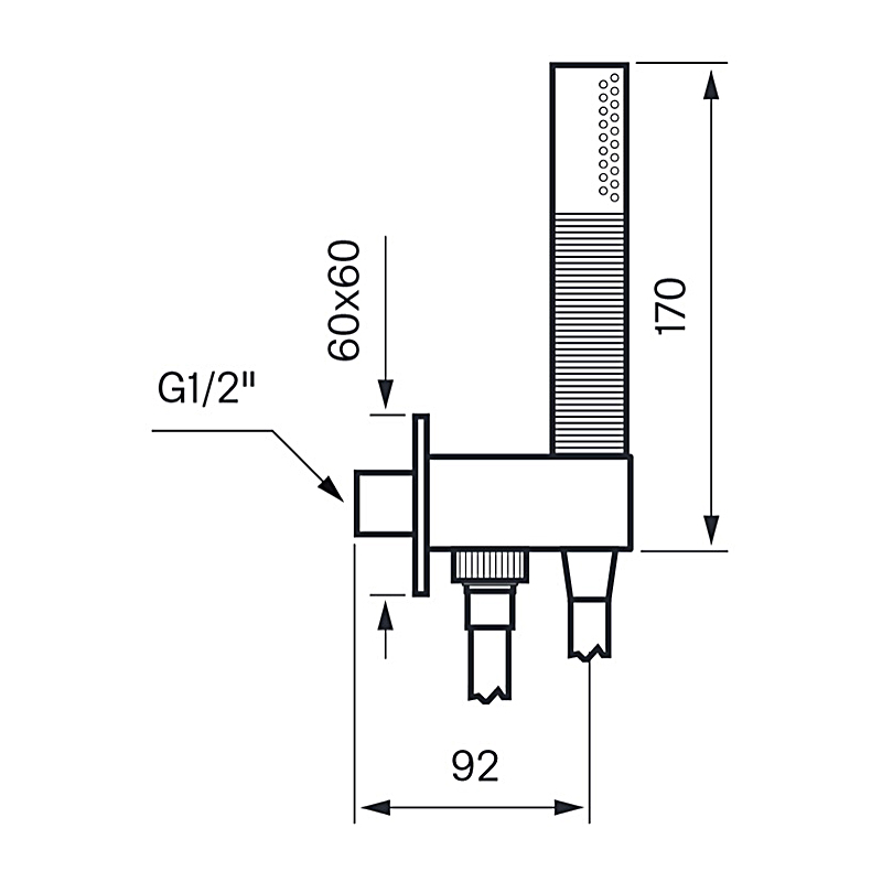 Dusjsett Tapwell Box 300/300 Square for Innbygging Krom