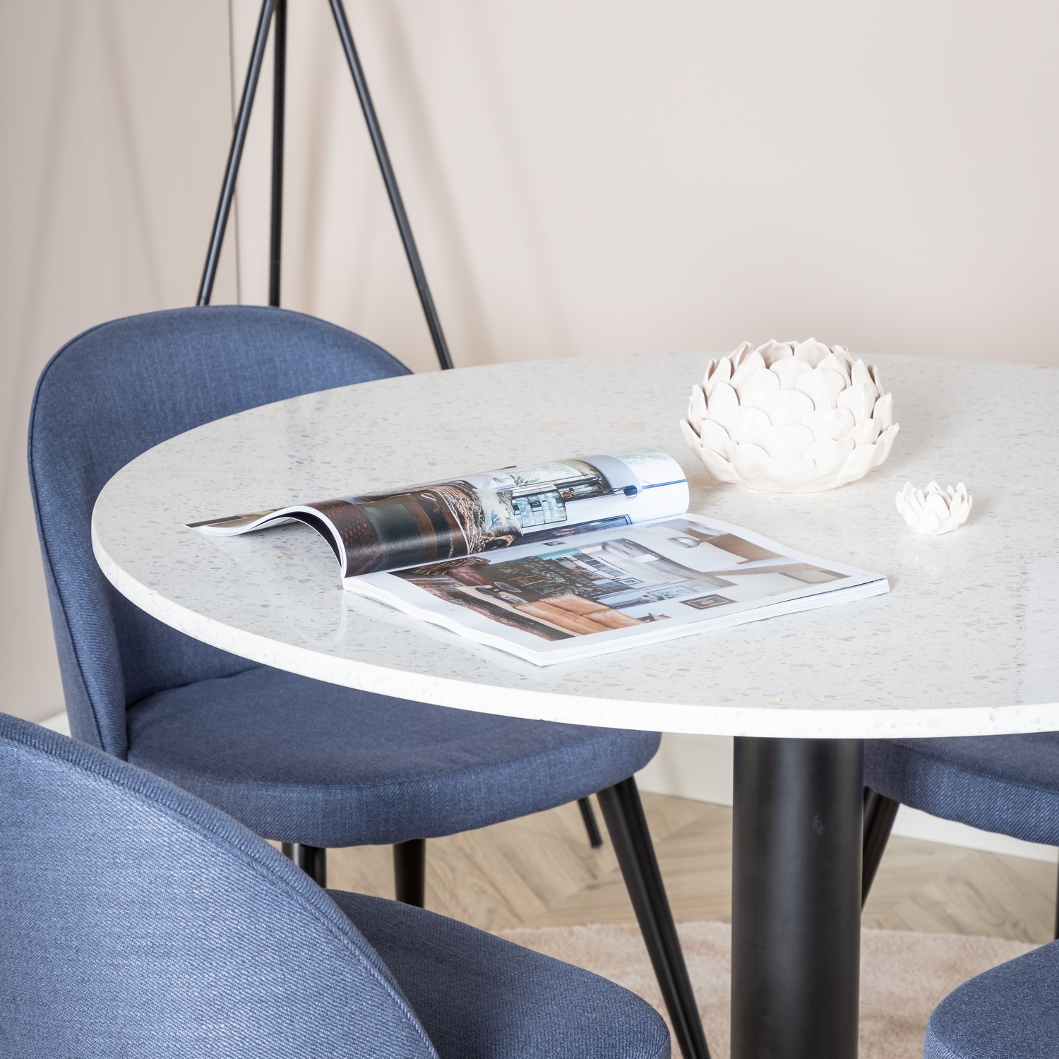Spisegruppe Venture Home Roxanna med 4 Valentina Stoler Polyester Rundt