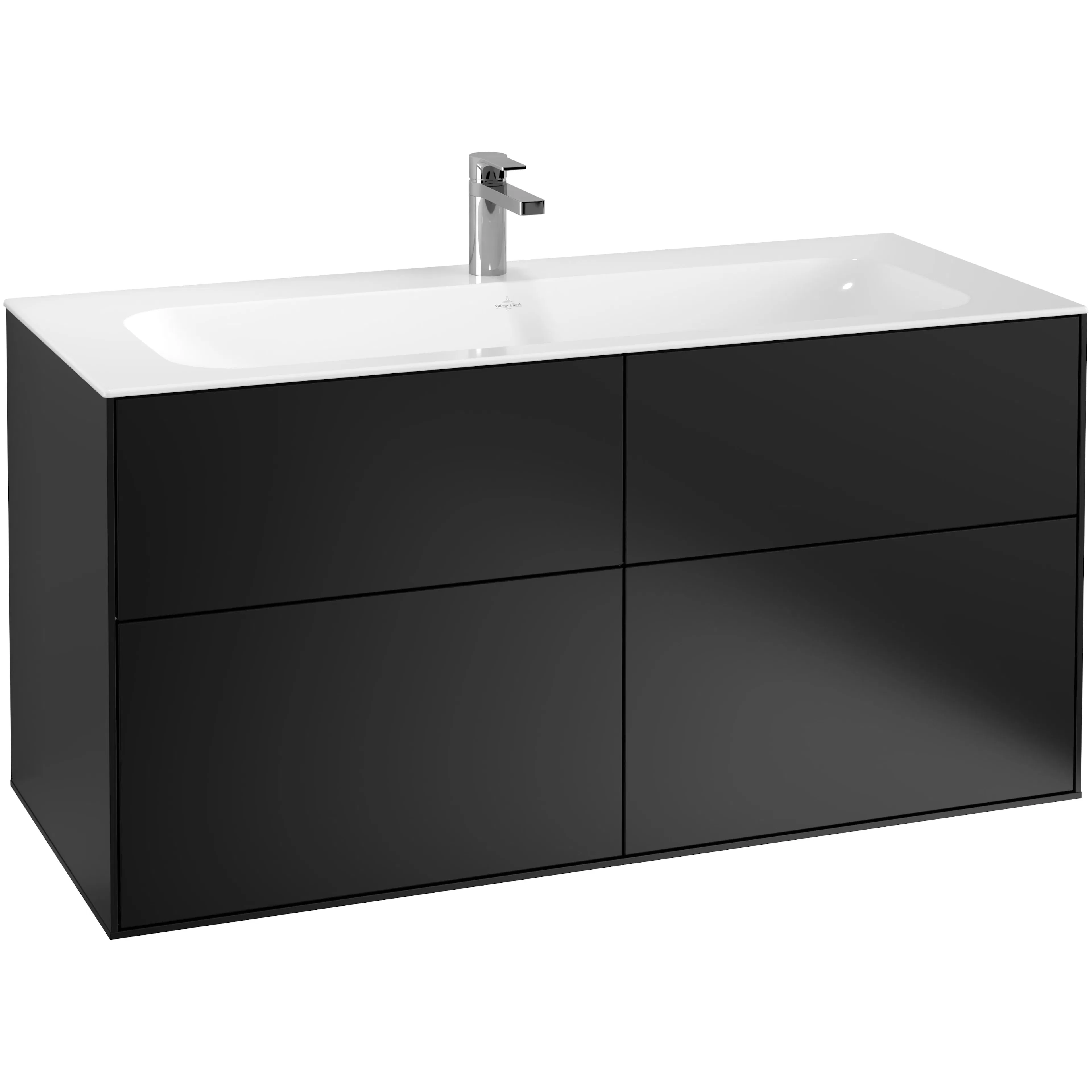 Tvättställsskåp Villeroy & Boch Finion G05000PD Svart Mattlack med Väggbelysning