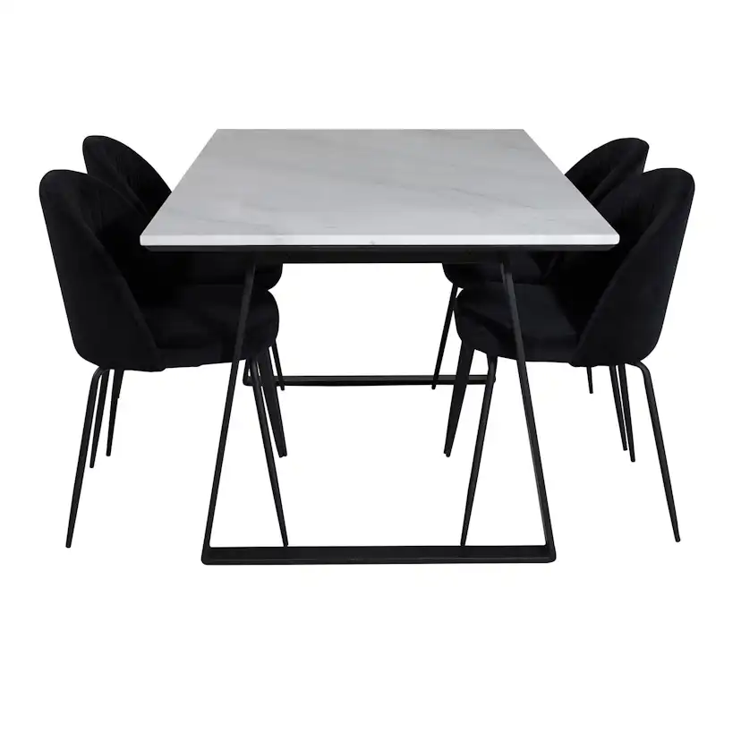 Spisegruppe Venture Home Estelle 140 med 4 Wrigley Stoler