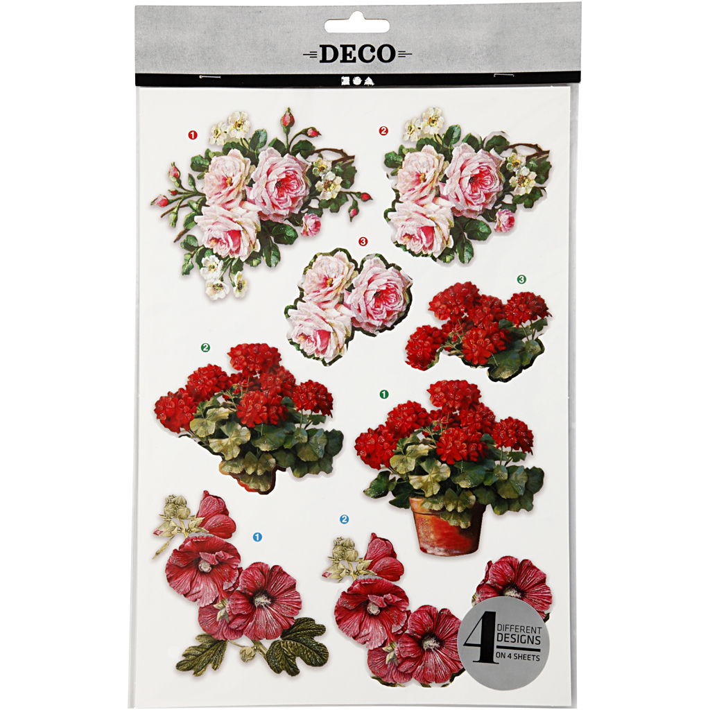 3D Motiv Creativ Company Blomster 4 Ark/1 Pk
