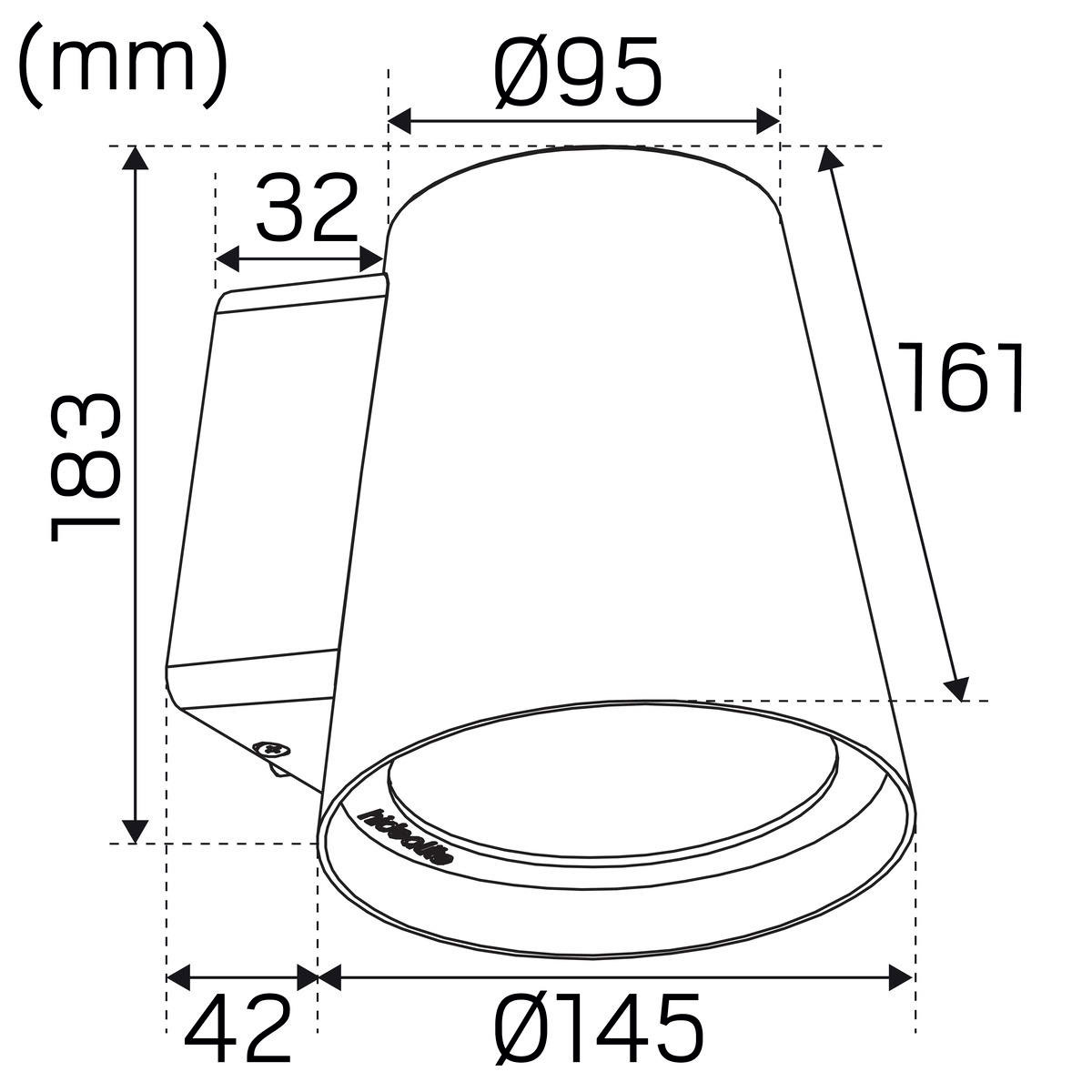 Vegglampe Hide-a-lite Cone XL