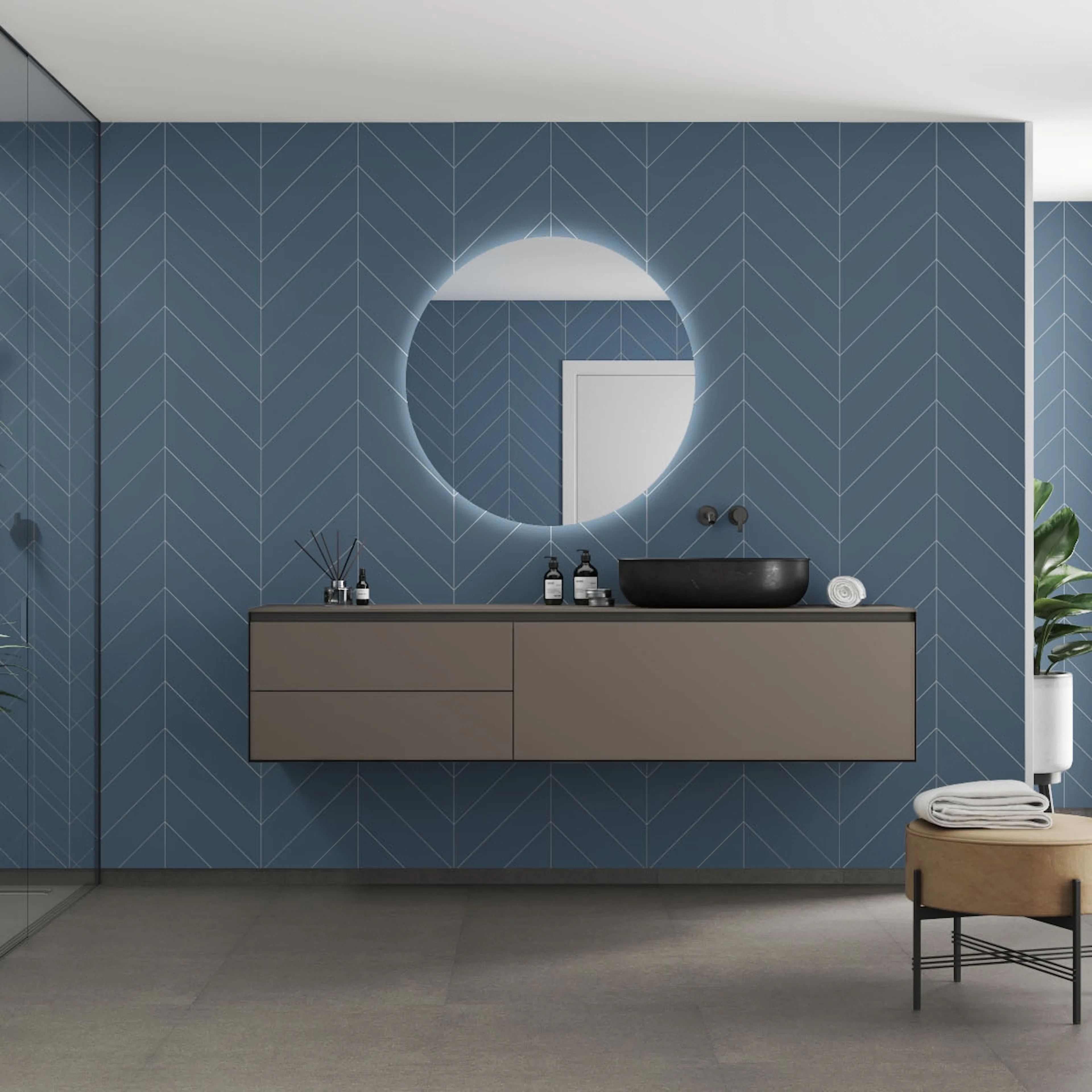 Baderomspanel Fibo 6274-M78 Dusty Blue