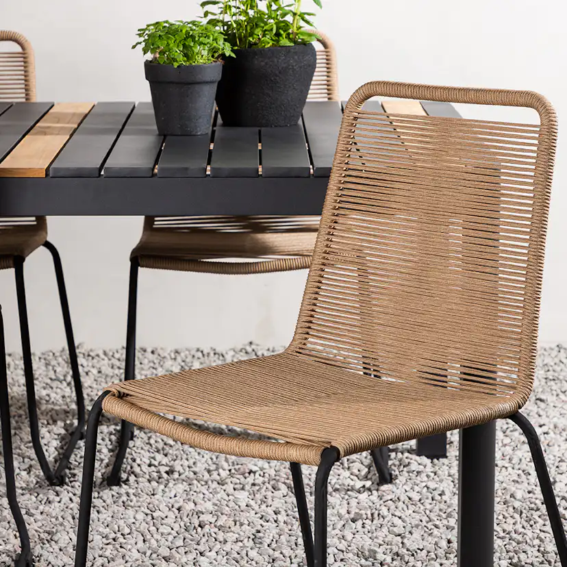 Spisegruppe Venture Home Togo 150x100 cm med 4 Lindos Stoler