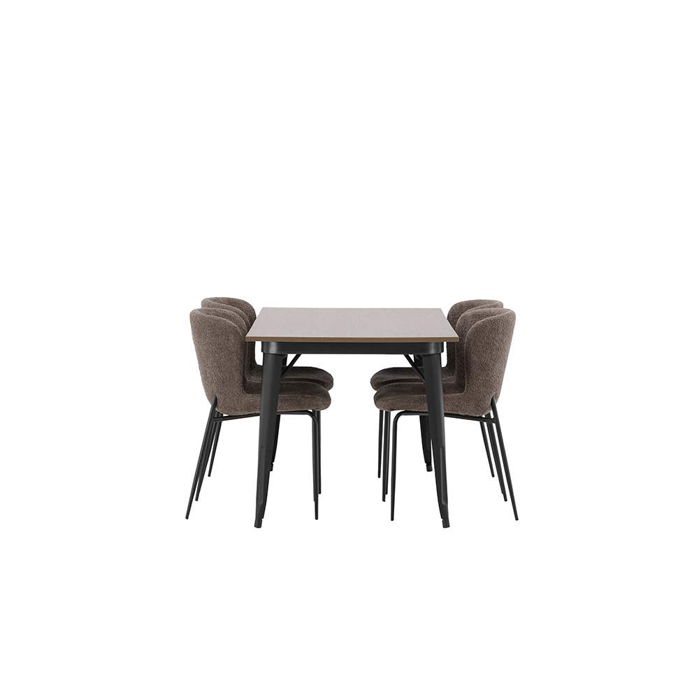 Spisegruppe Venture Home Tempe med 4 Modesto Stoler